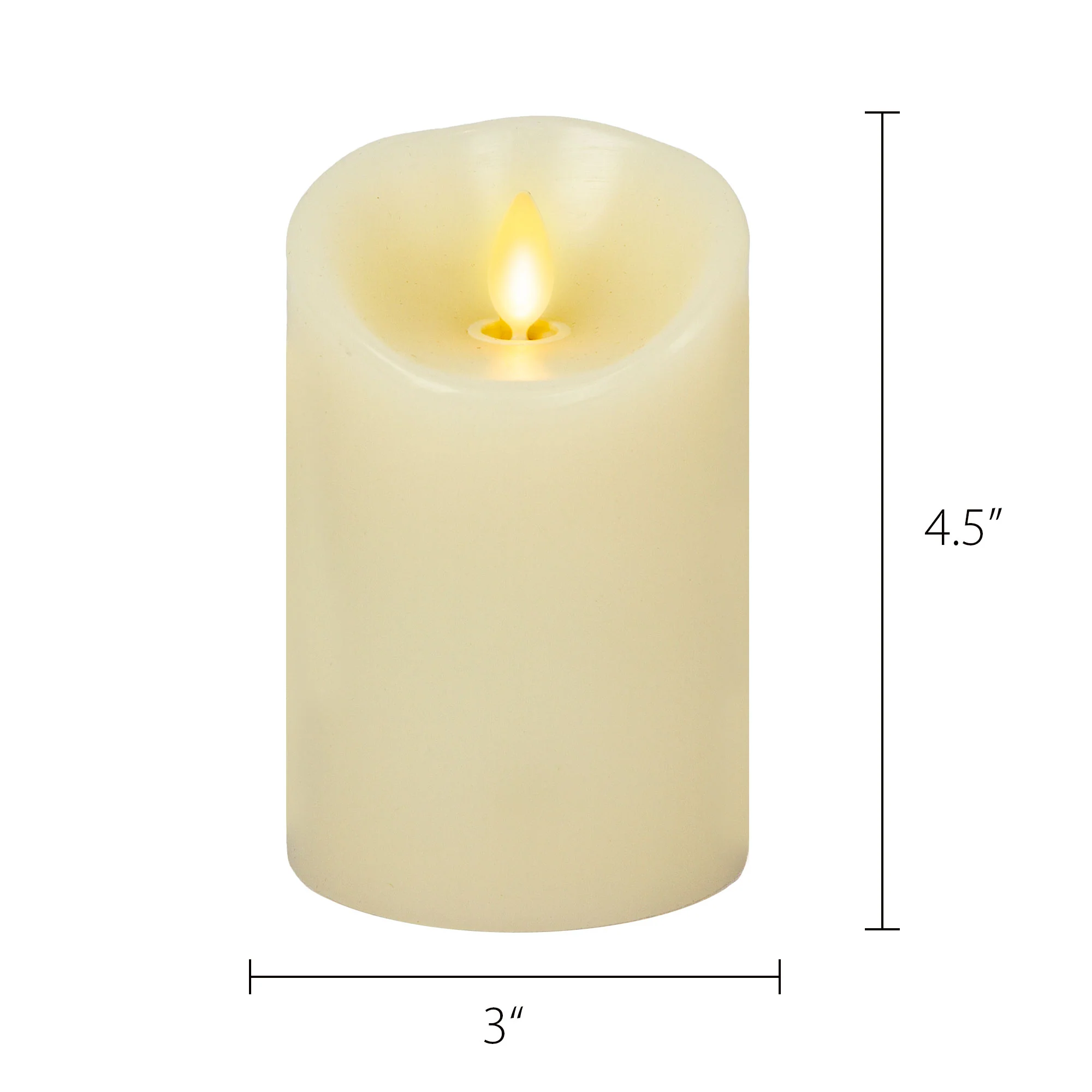 Ivory Flameless Candle Pillar - Scallop Top Vanilla Scented - 3” Width - Image 12