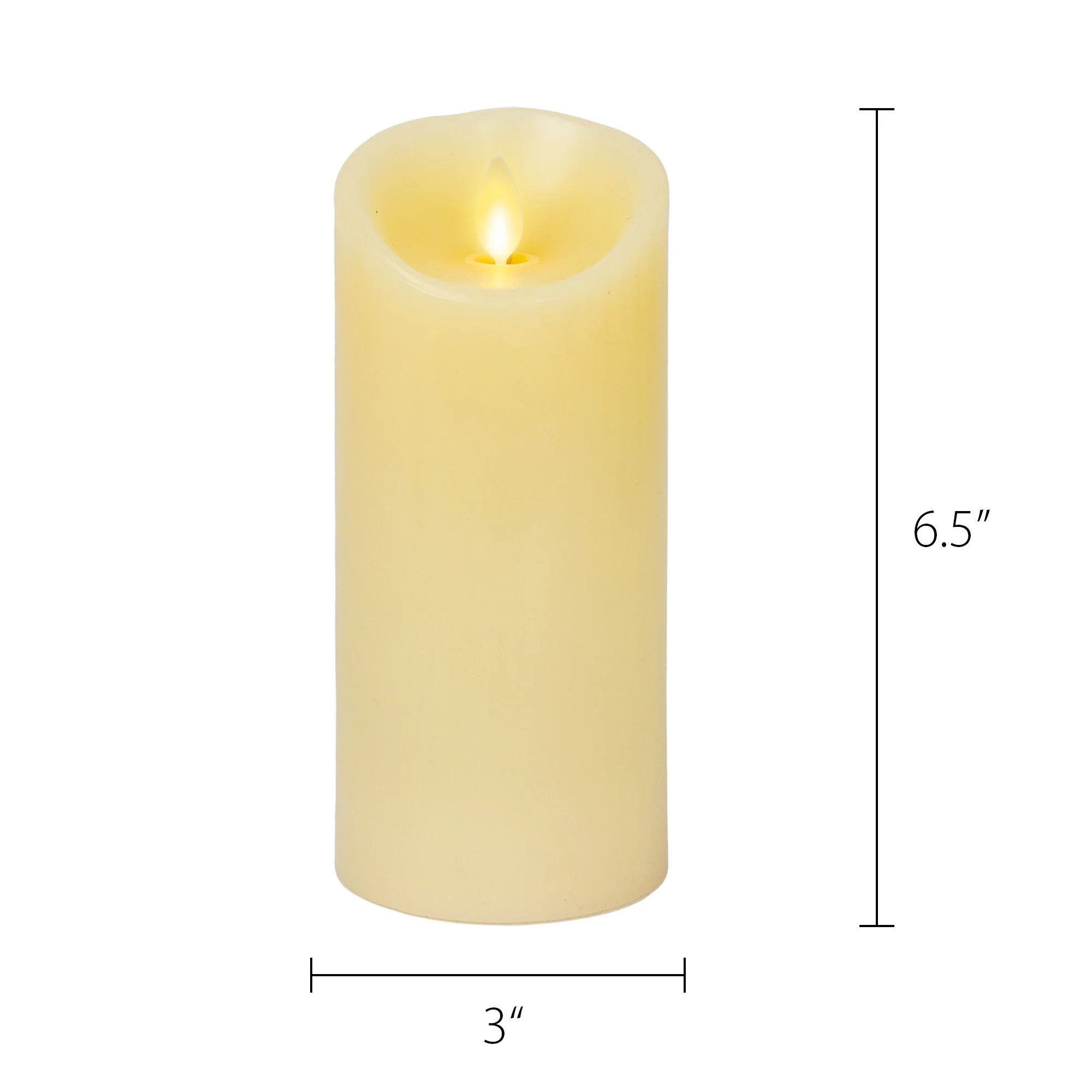 Ivory Flameless Candle Pillar - Scallop Top Vanilla Scented - 3” Width - Image 14