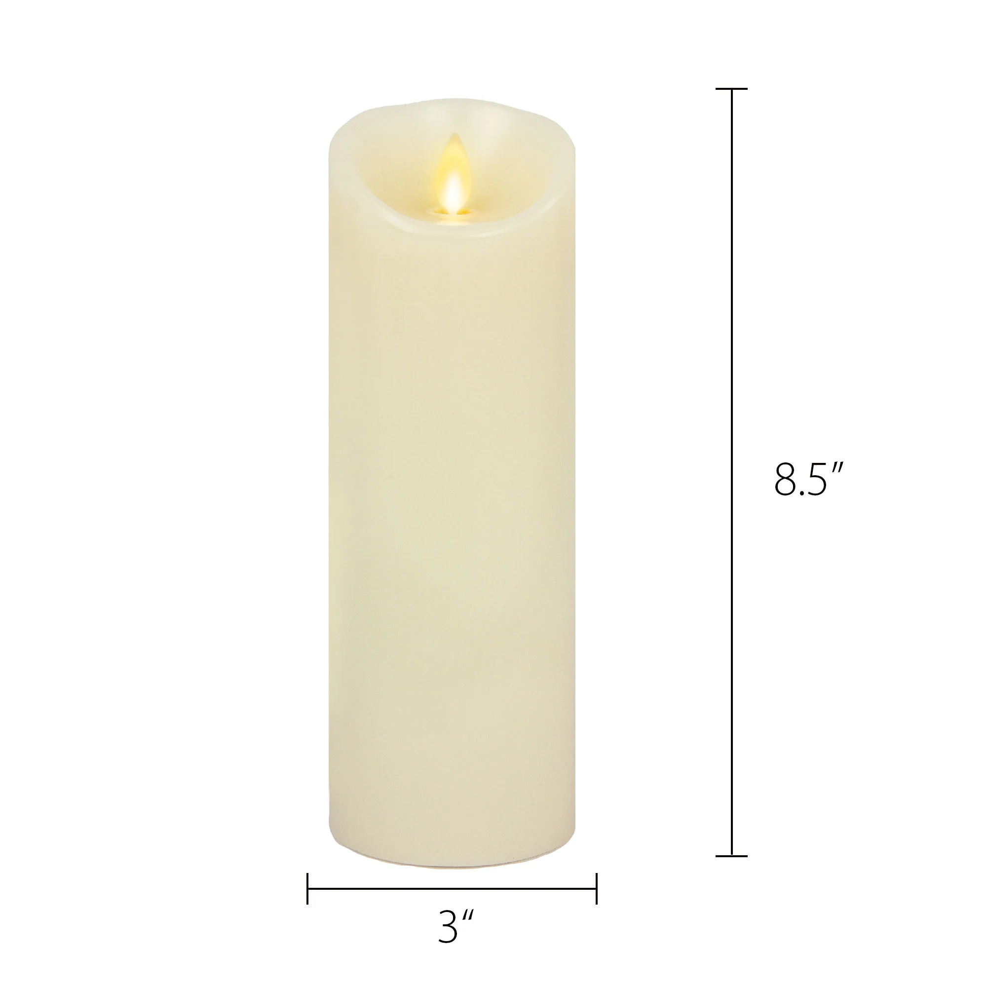 Ivory Flameless Candle Pillar - Scallop Top Vanilla Scented - 3” Width - Image 16