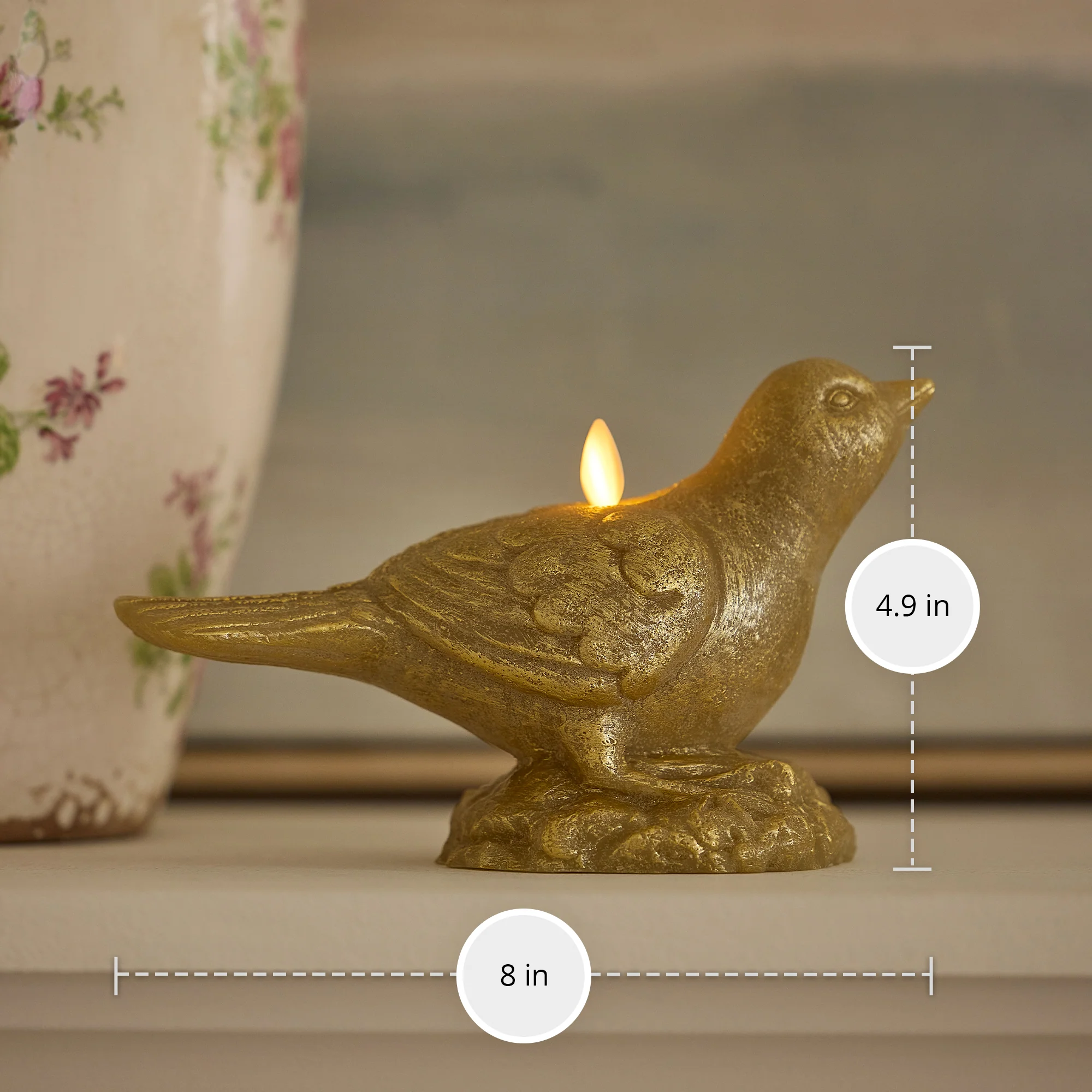 Khaki Bird Flameless Candle - Image 4