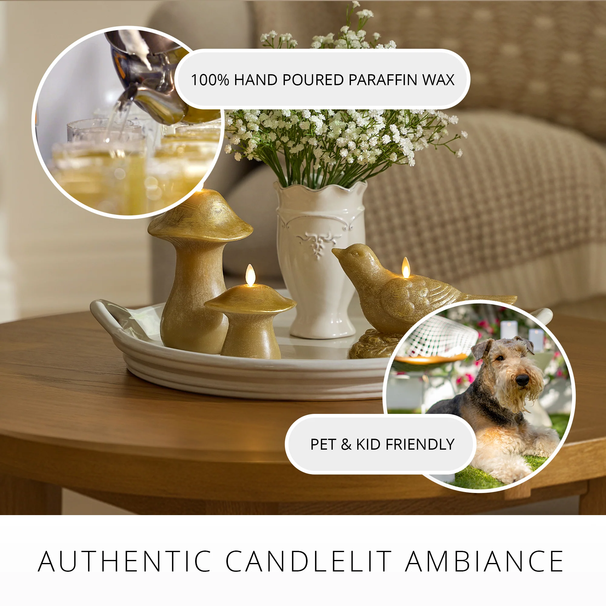Khaki Bird Flameless Candle - Image 3