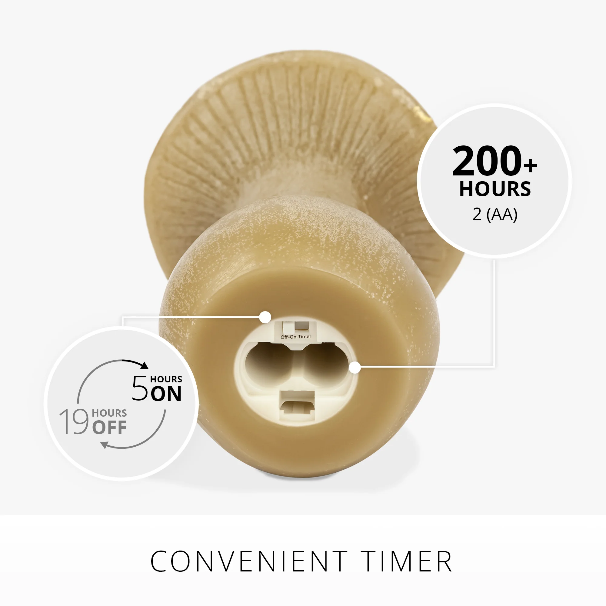 Khaki Large Mushroom Flameless Candle - Image 7