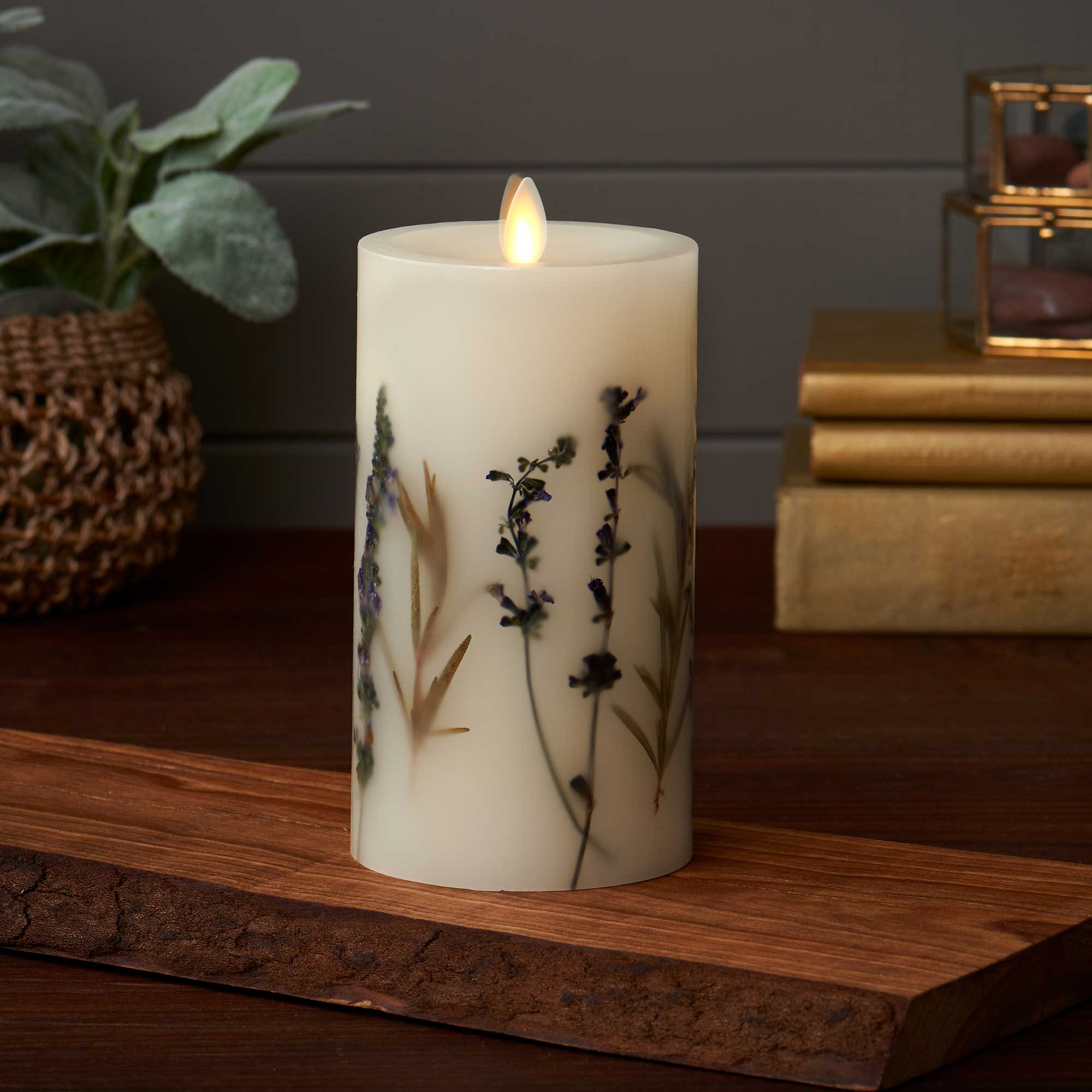 Flameless Embedded Lavender & Rosemary Candle Pillar - Recessed Top - Image 10