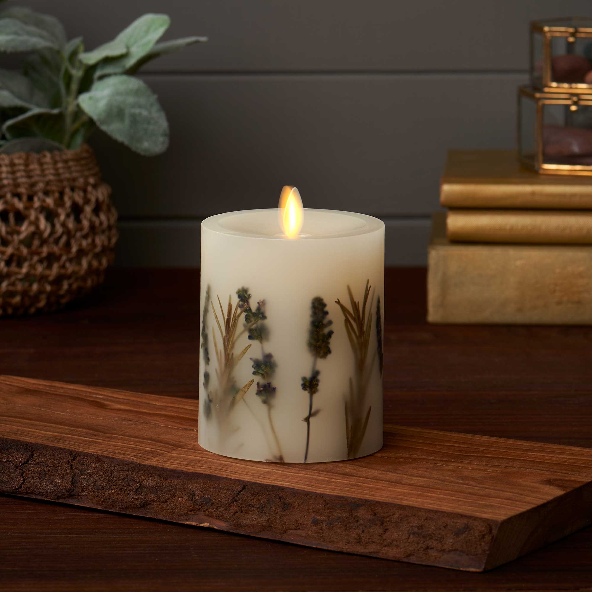 Flameless Embedded Lavender & Rosemary Candle Pillar - Recessed Top - Image 6