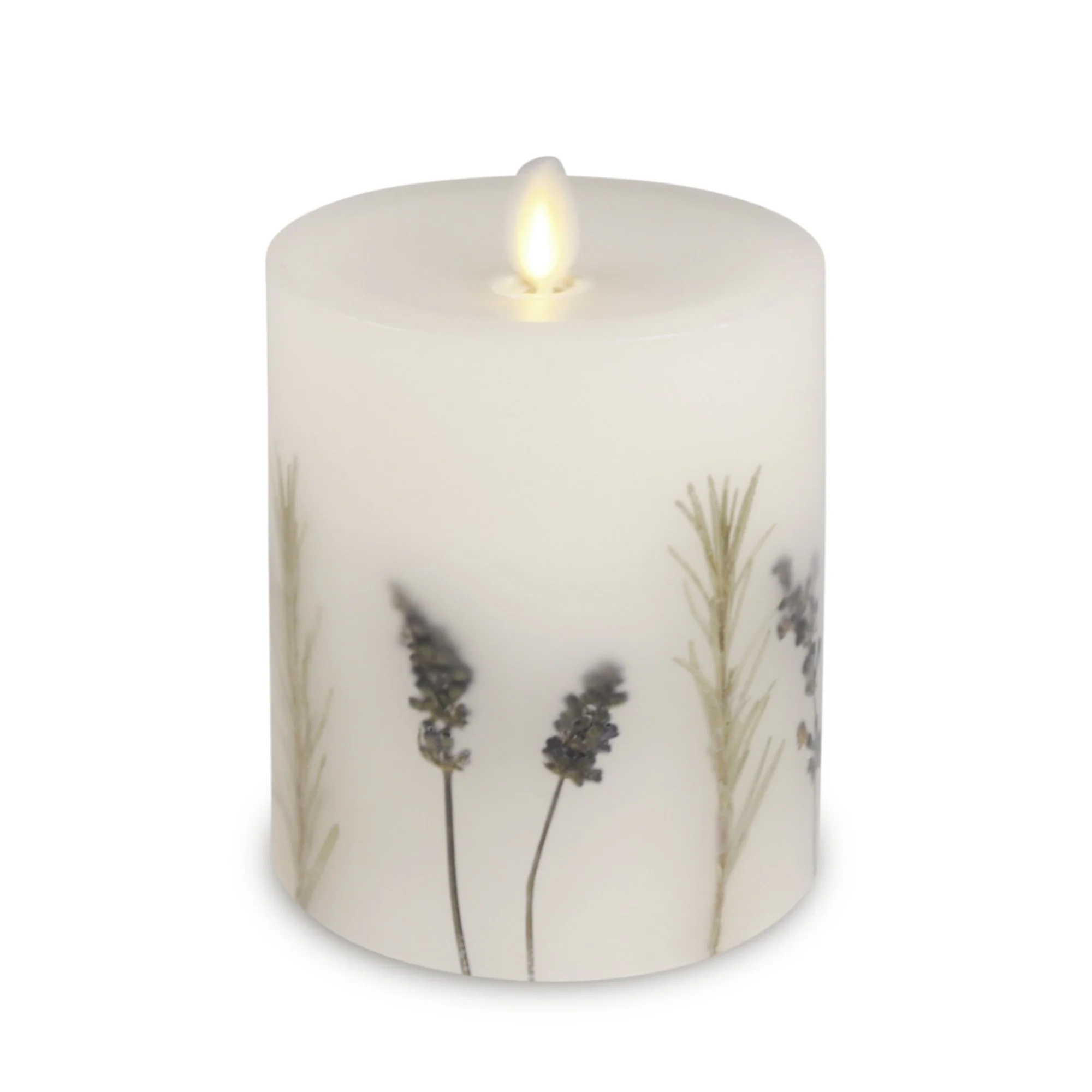 Flameless Embedded Lavender & Rosemary Candle Pillar - Recessed Top - Image 7