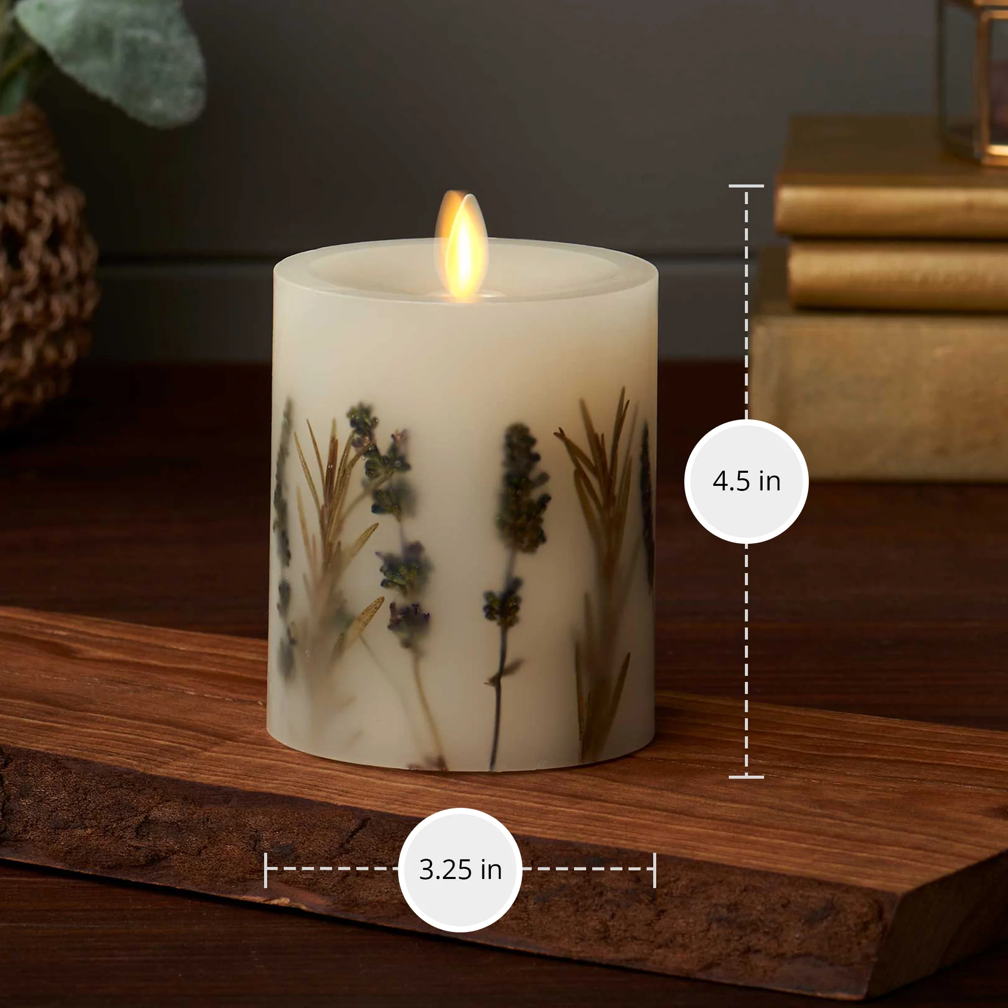 Flameless Embedded Lavender & Rosemary Candle Pillar - Recessed Top - Image 8