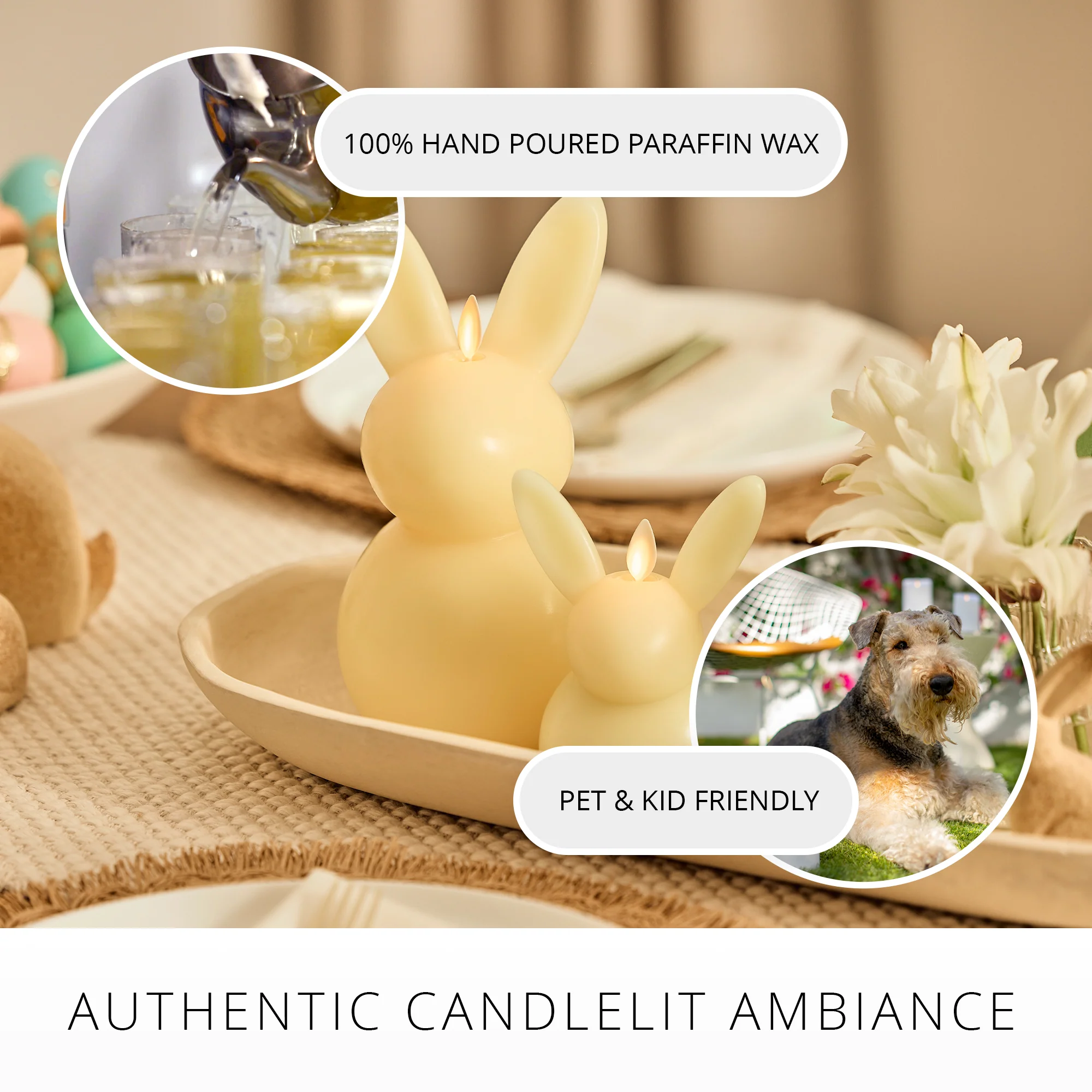 Lemon Chiffon Flameless Candle Bunny - Image 2