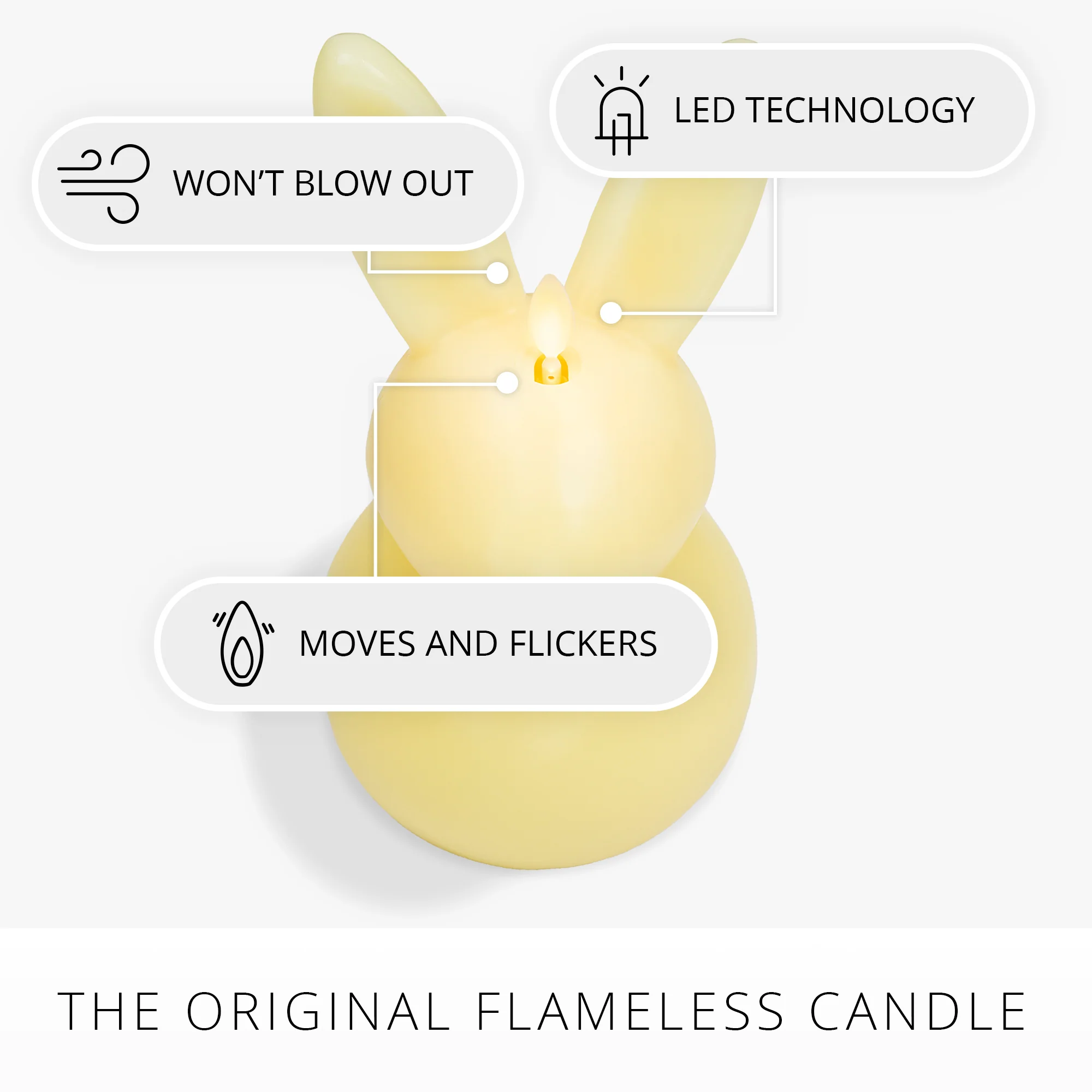 Lemon Chiffon Flameless Candle Bunny - Image 4