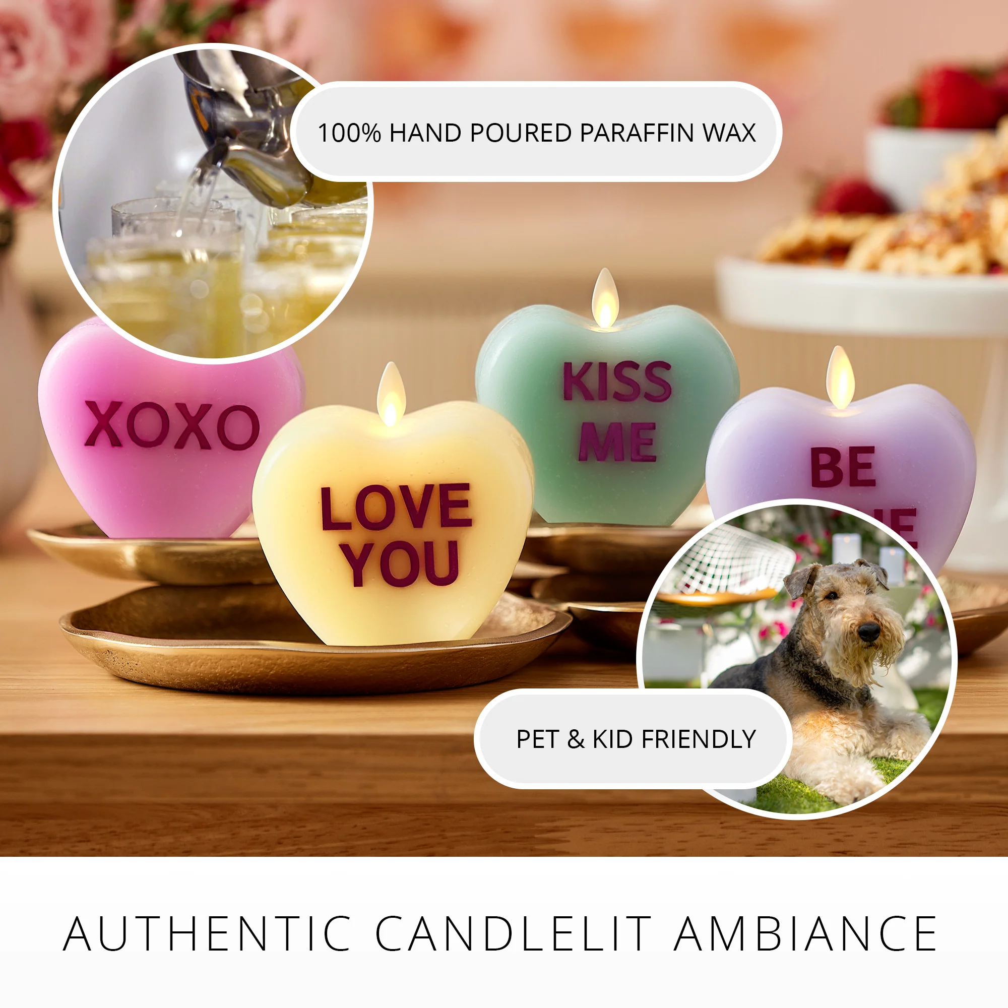 Lemon Chiffon Flameless Candle Candy Heart "LOVE YOU" - Image 7