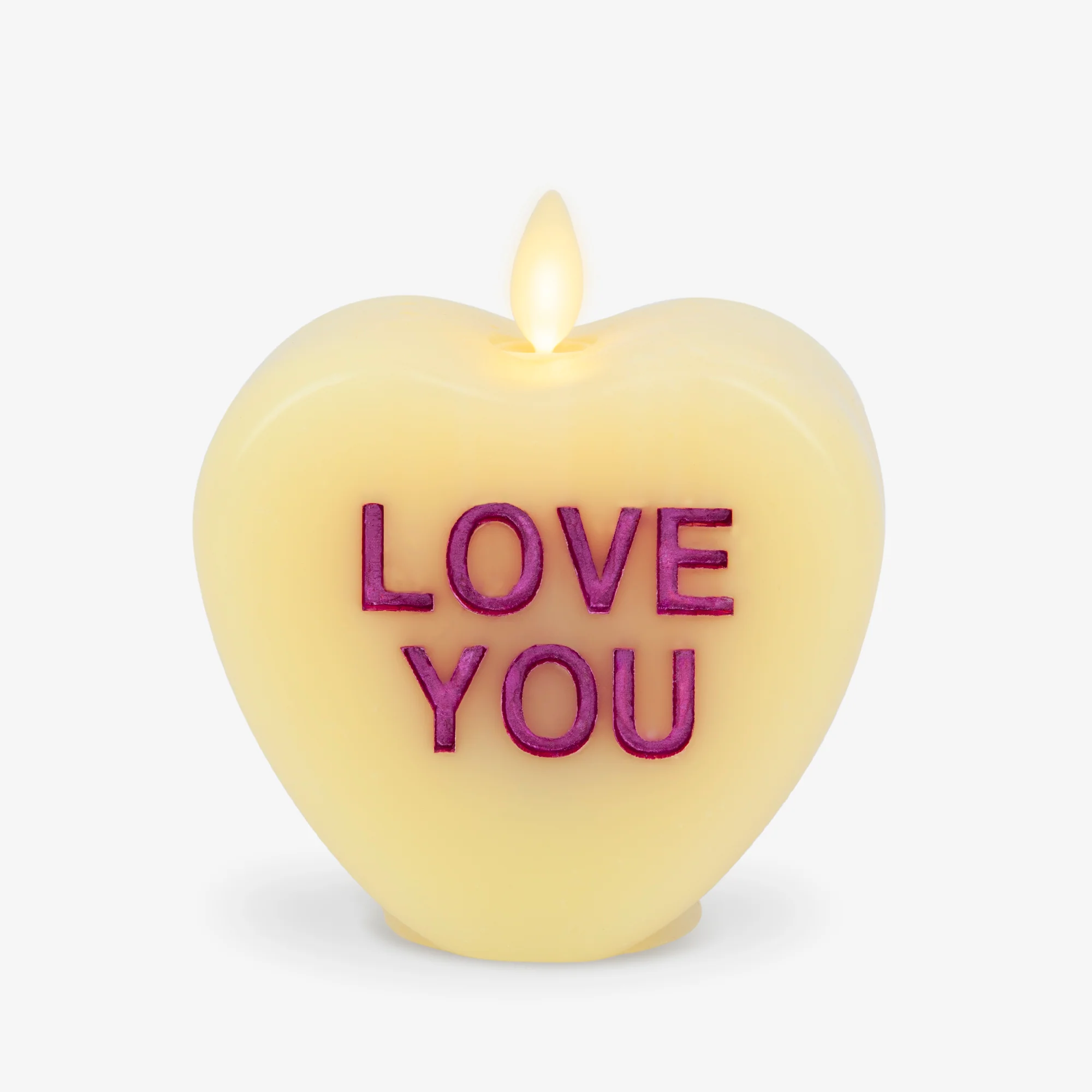 Lemon Chiffon Flameless Candle Candy Heart "LOVE YOU" - Image 9