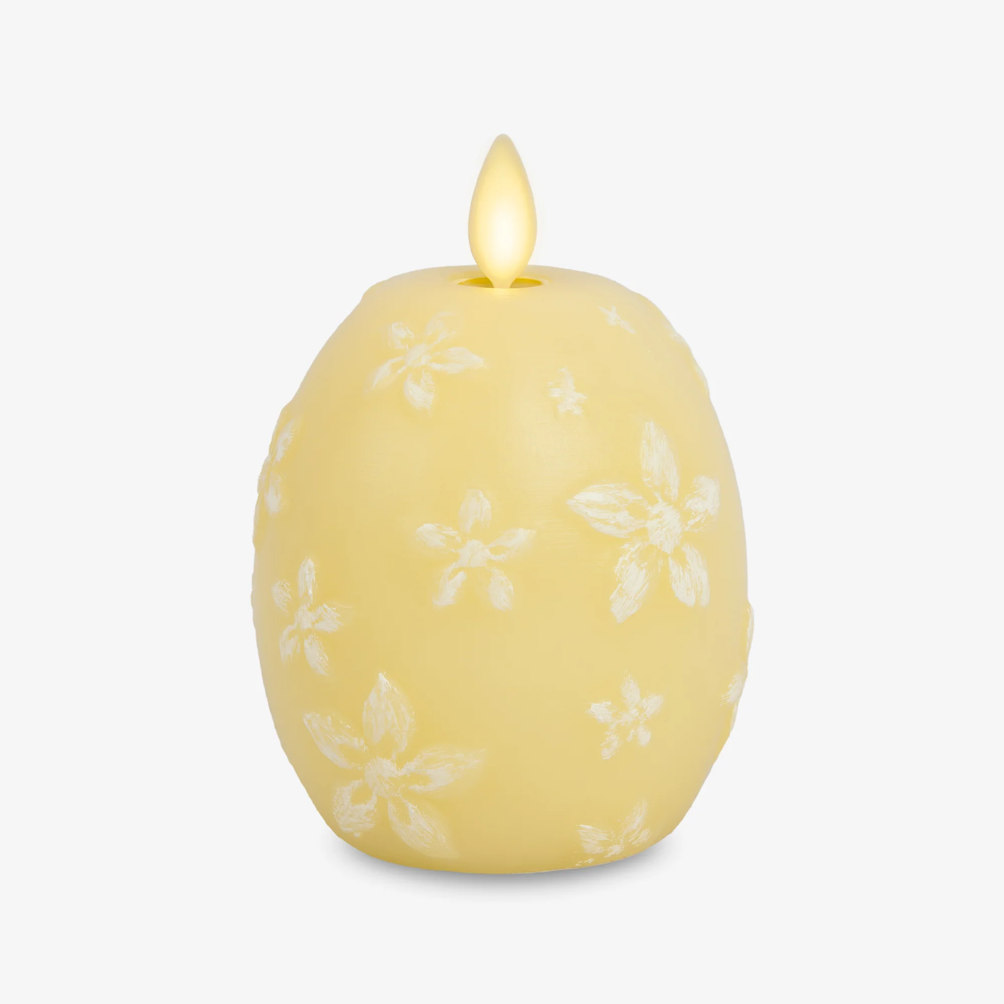 Lemon Chiffon Flameless Candle Floral Egg - Image 6
