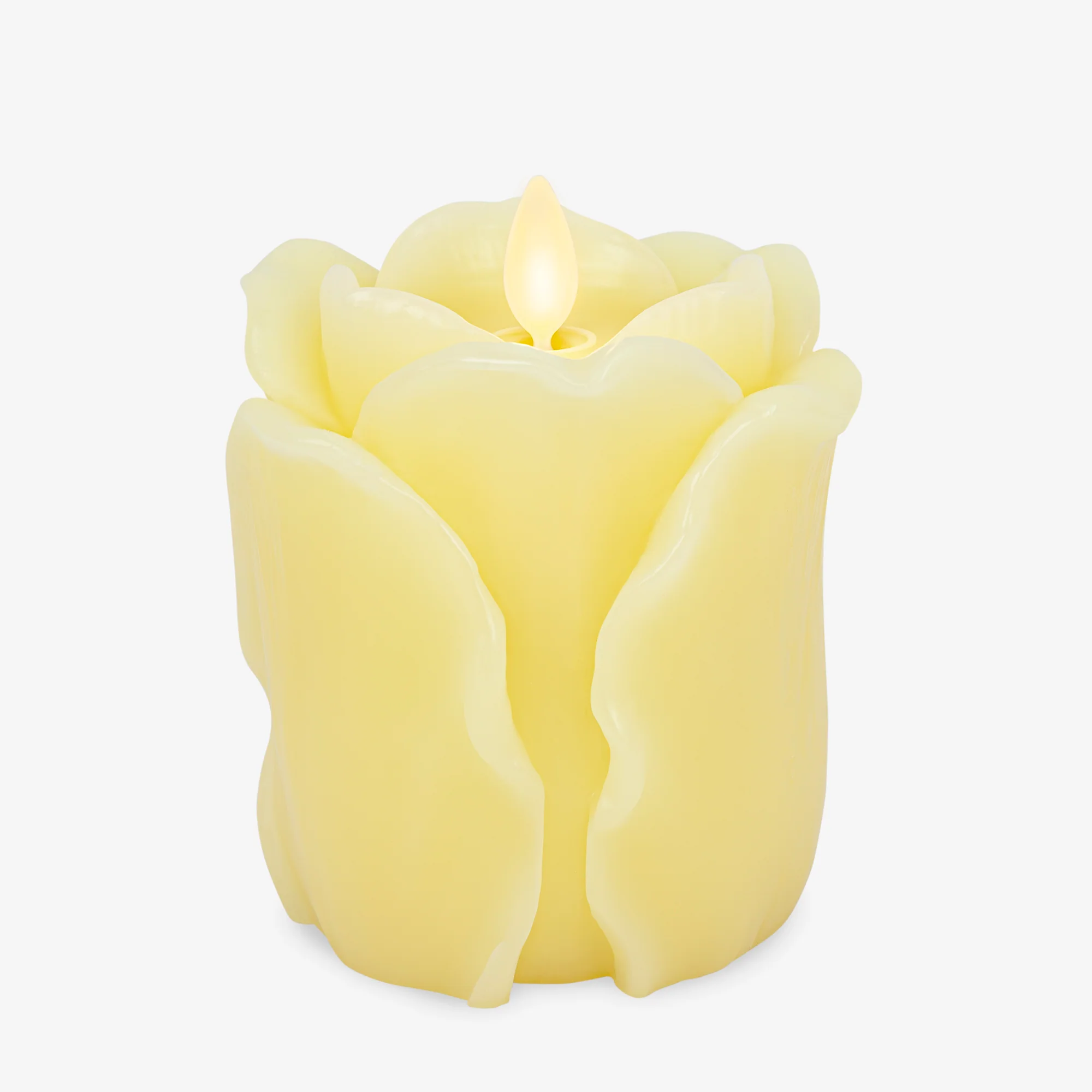 Lemon Chiffon Flameless Candle Rose Bud - Image 10
