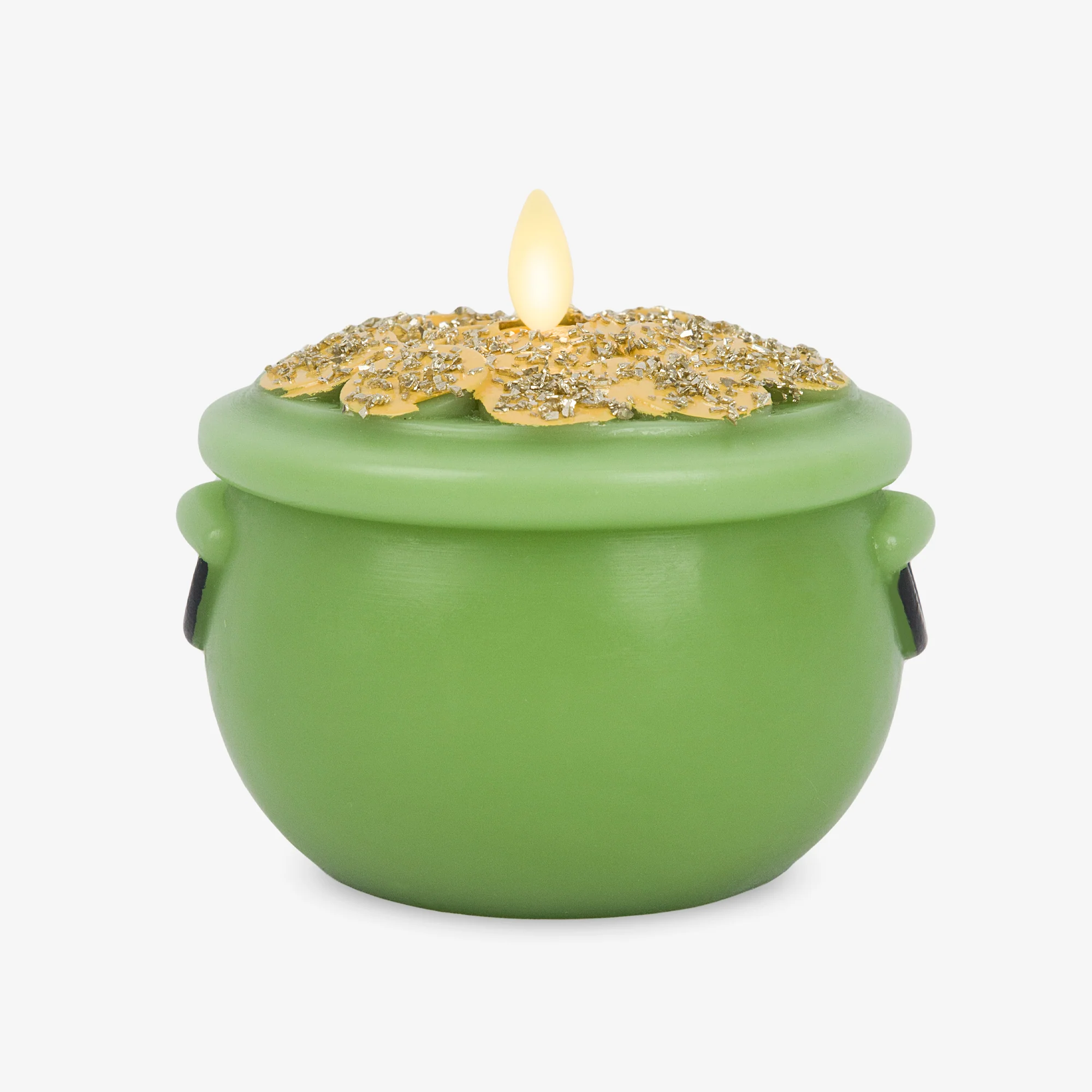 Lucky Green Flameless Candle Pot of Gold - Image 6
