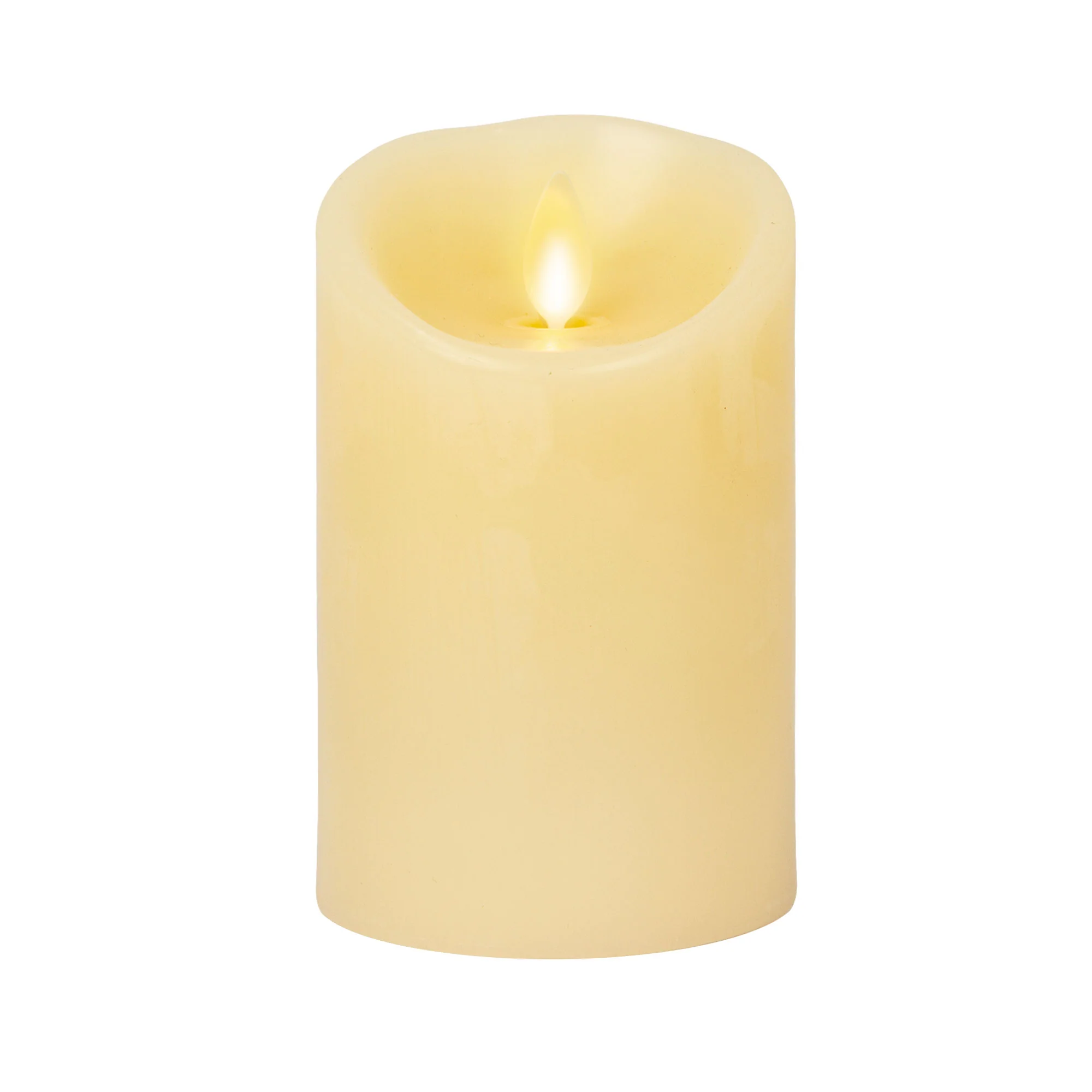 Ivory Flameless Candle Pillar - Scallop Top - 3" Width - Image 10