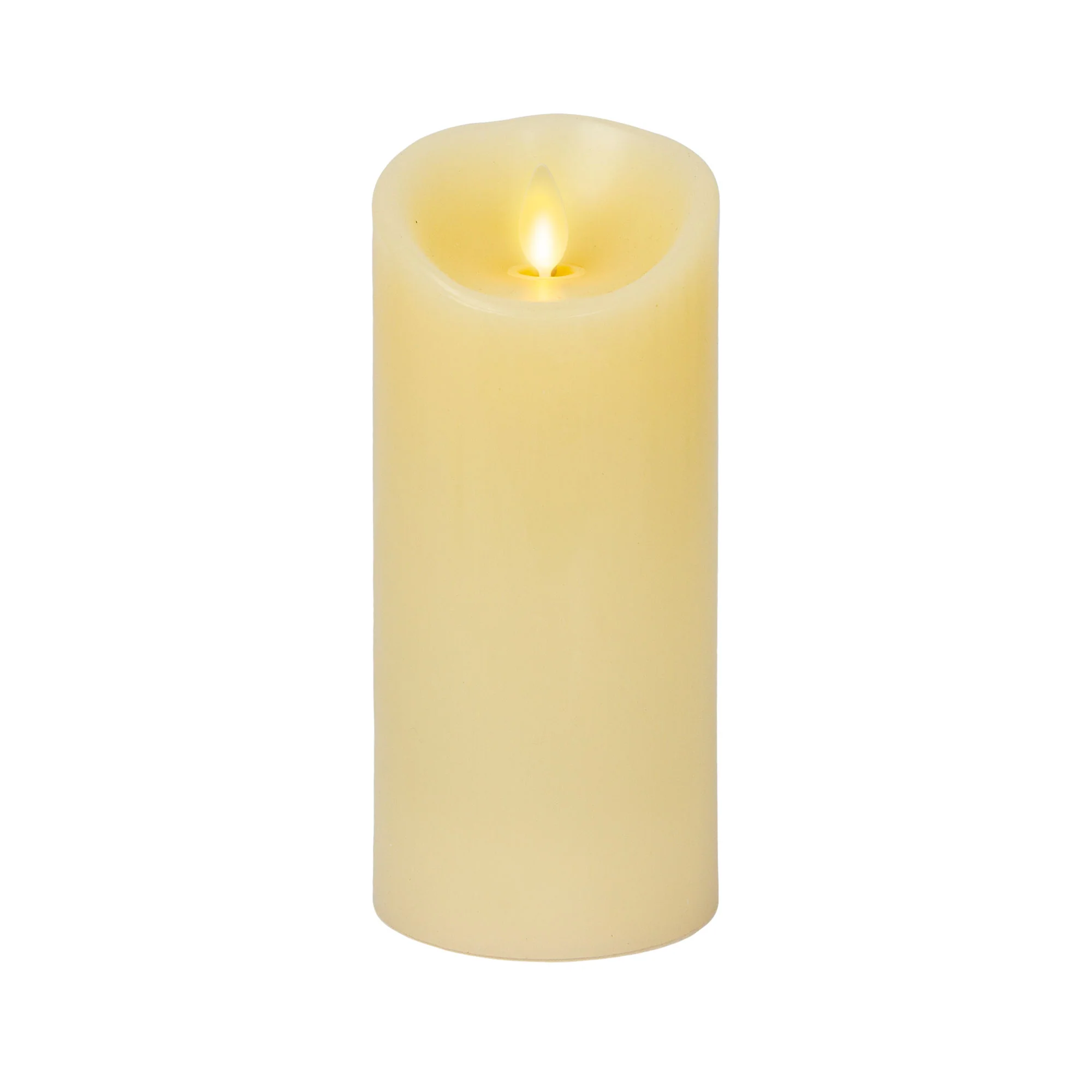 Ivory Flameless Candle Pillar - Scallop Top - 3" Width - Image 11