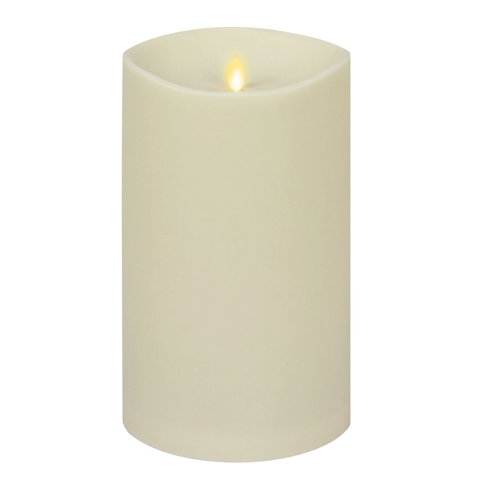 Pearl Ivory Outdoor Flameless Candle Grand Pillar with Remote - Melted Top - Image 12