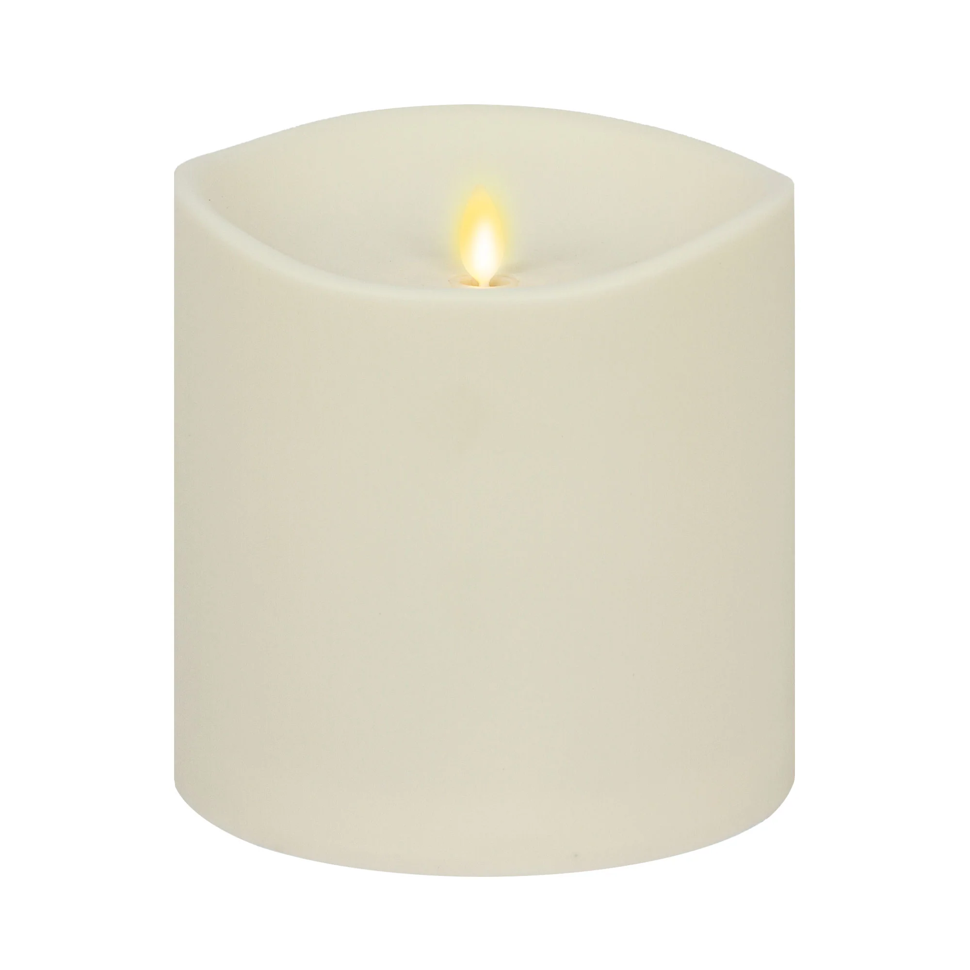 Pearl Ivory Outdoor Flameless Candle Grand Pillar with Remote - Melted Top - Image 9