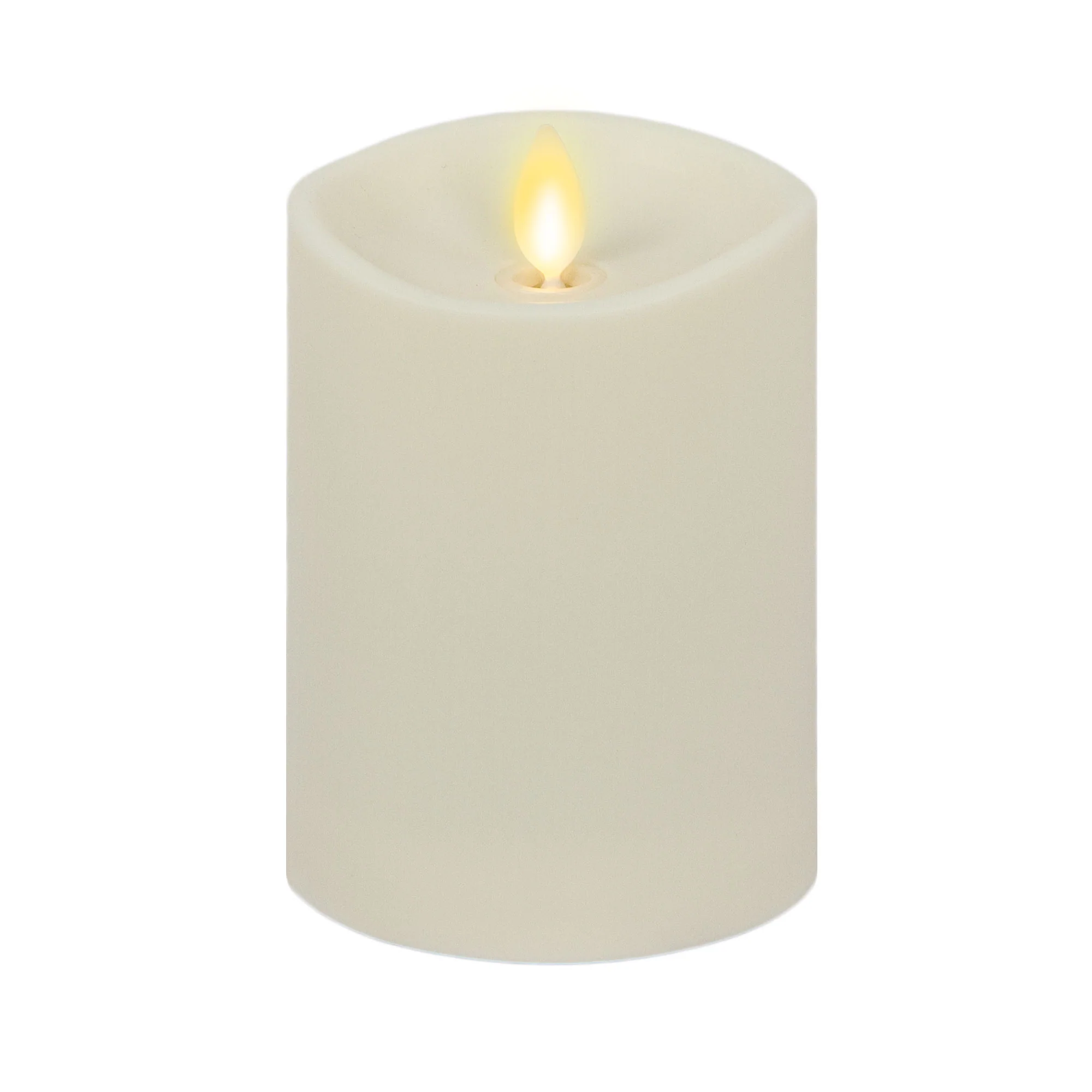 Pearl Ivory Outdoor Flameless Candle Pillar - Melted Top - 3.25" Width - Image 10
