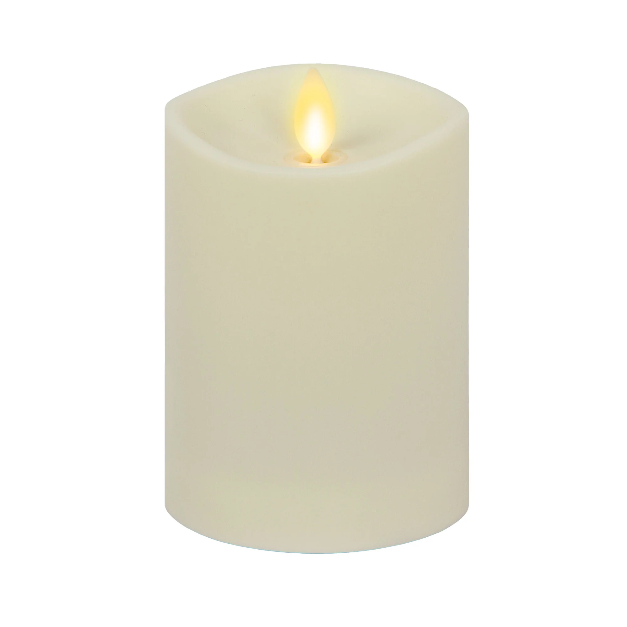 Pearl Ivory Outdoor Flameless Candle Pillar - Melted Top - 3.25" Width - Image 11