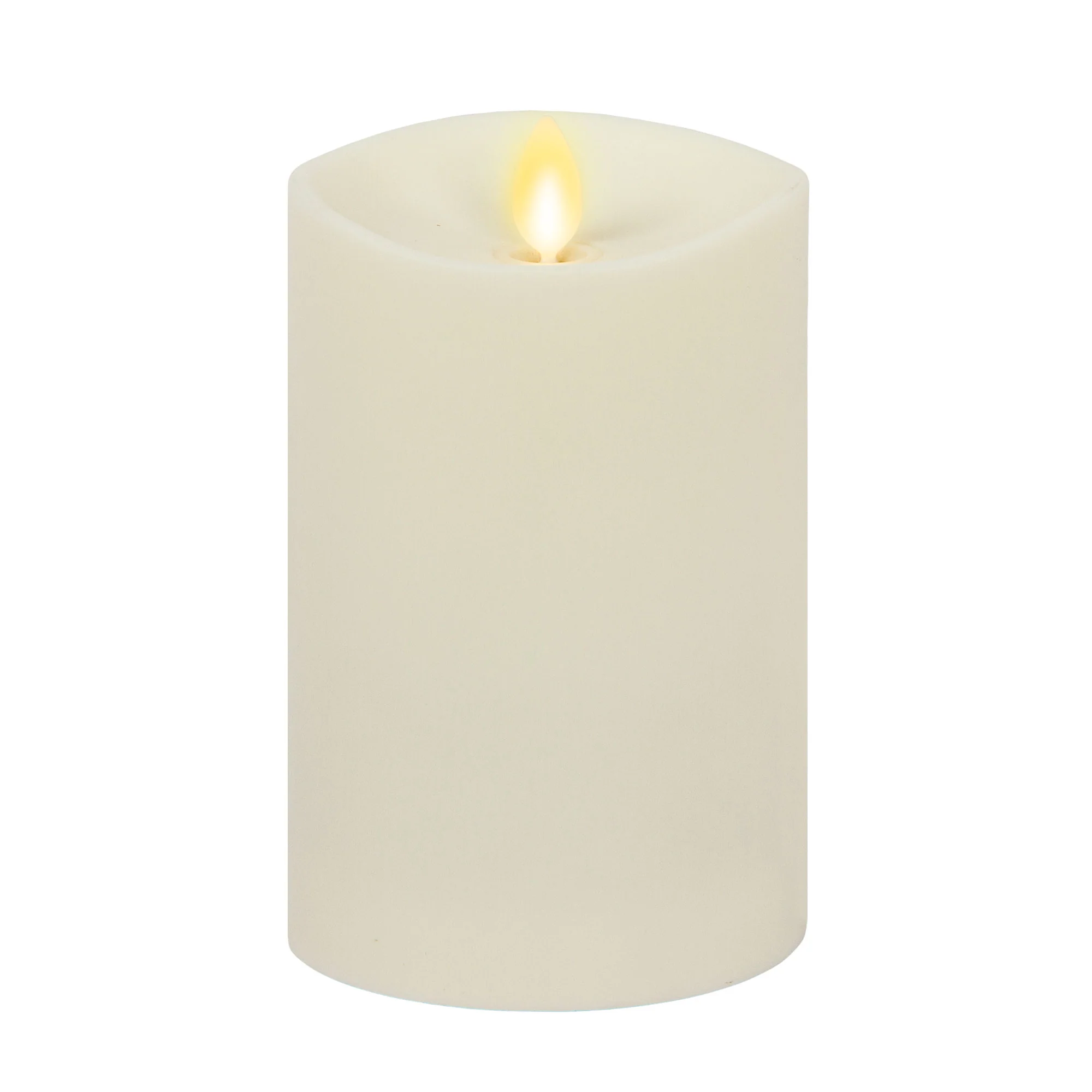 Pearl Ivory Outdoor Flameless Candle Pillar - Melted Top - 3.25" Width - Image 12