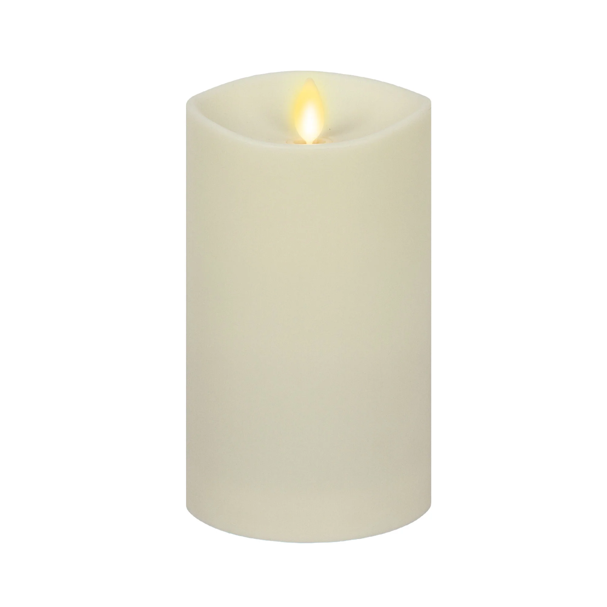 Outdoor Flameless Ivory Pearl Candle Pillar - Melted Top - 3.75" Width - Image 10