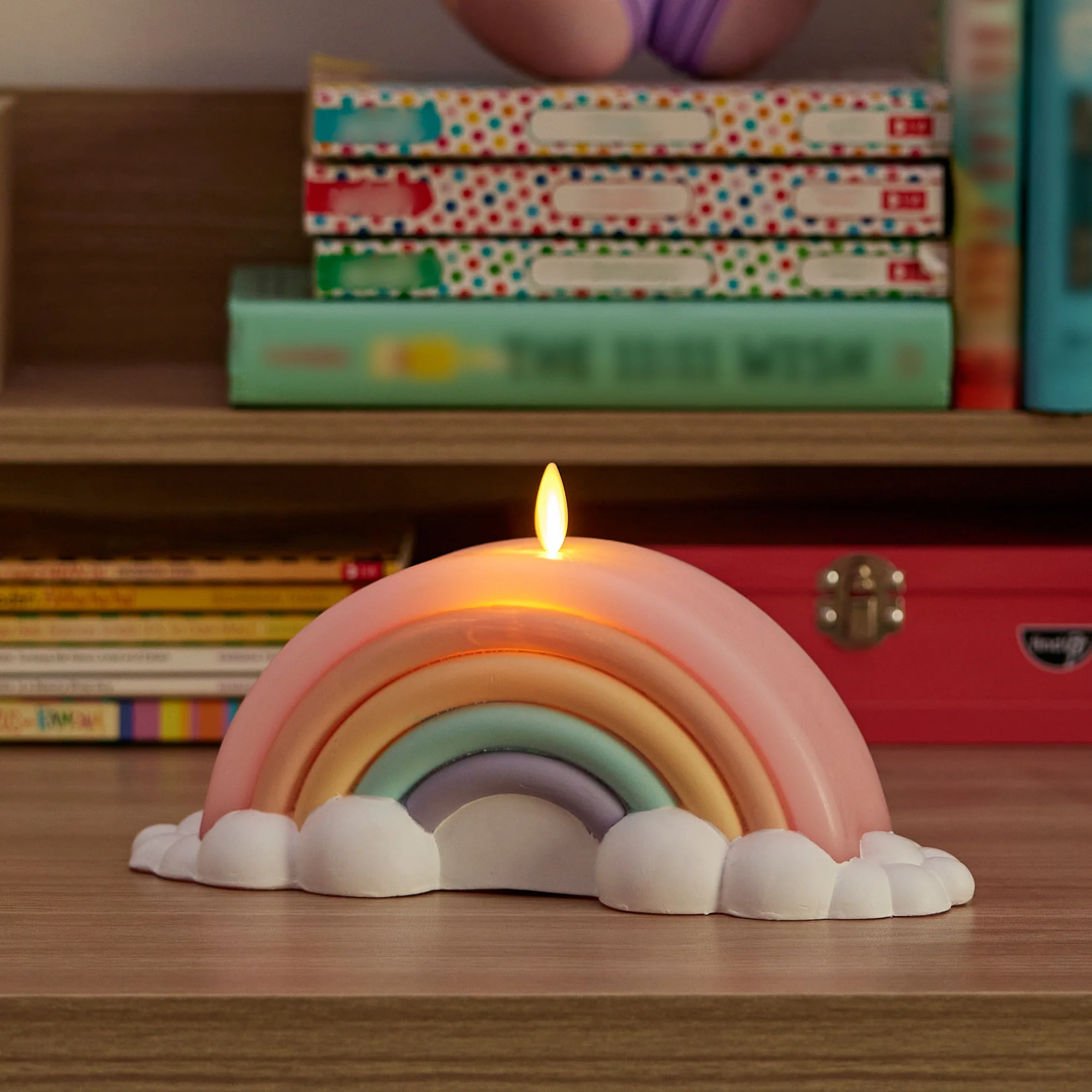 Pastel Crystal Rose Flameless Candle Rainbow - Image 3