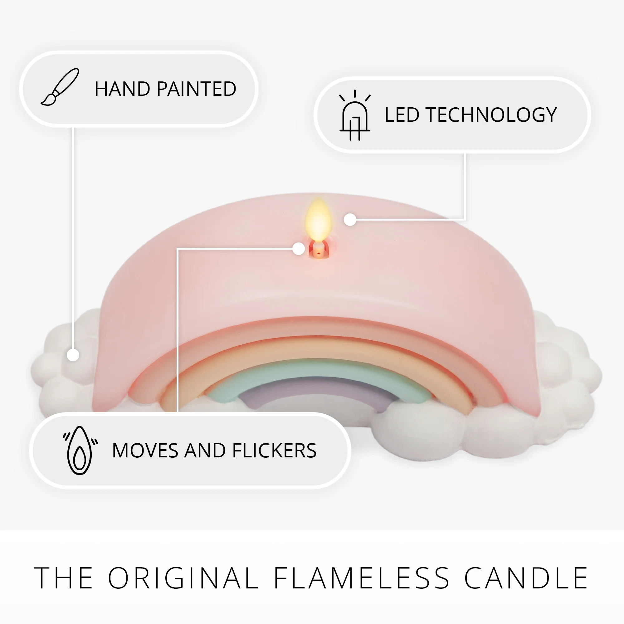 Pastel Crystal Rose Flameless Candle Rainbow - Image 4