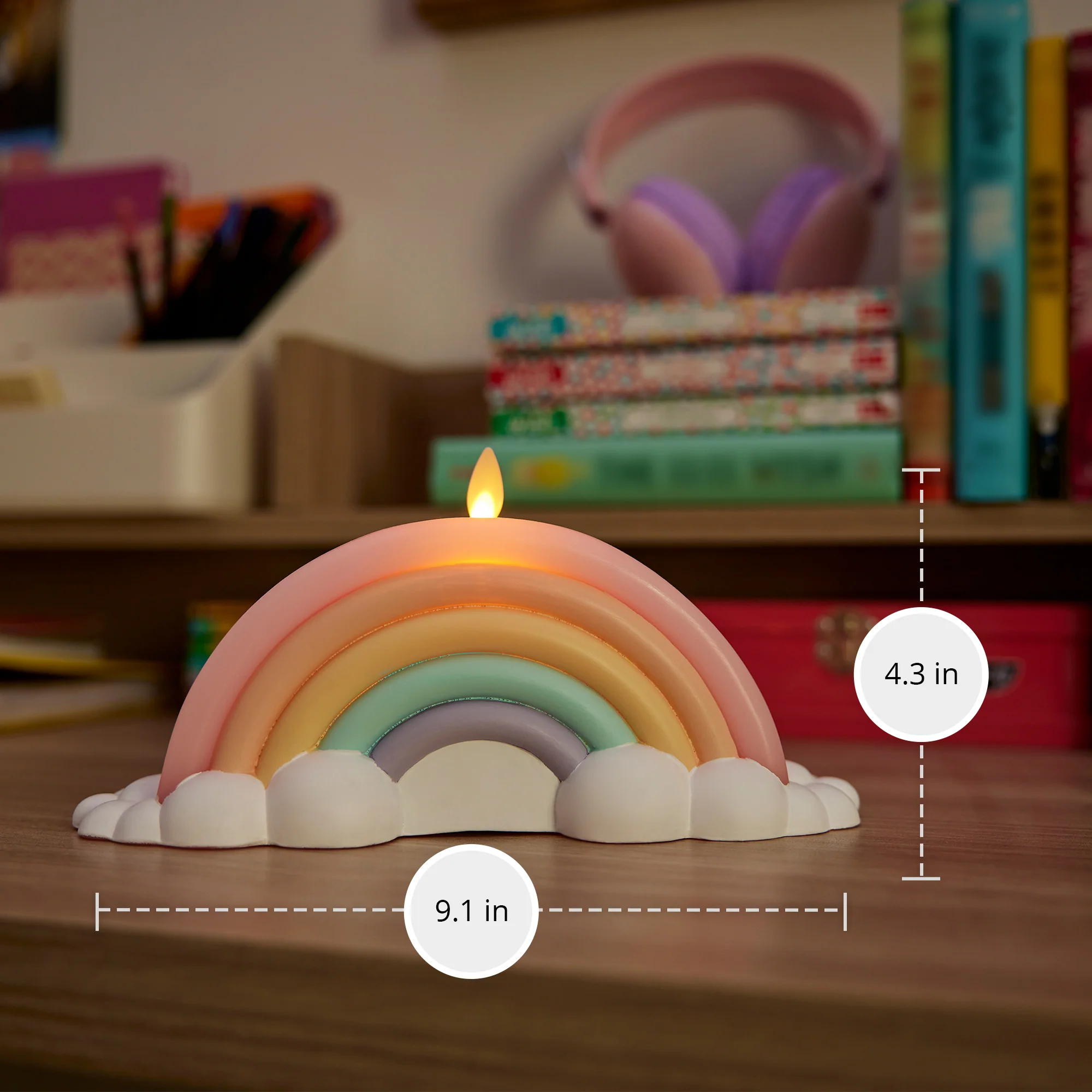 Pastel Crystal Rose Flameless Candle Rainbow - Image 7