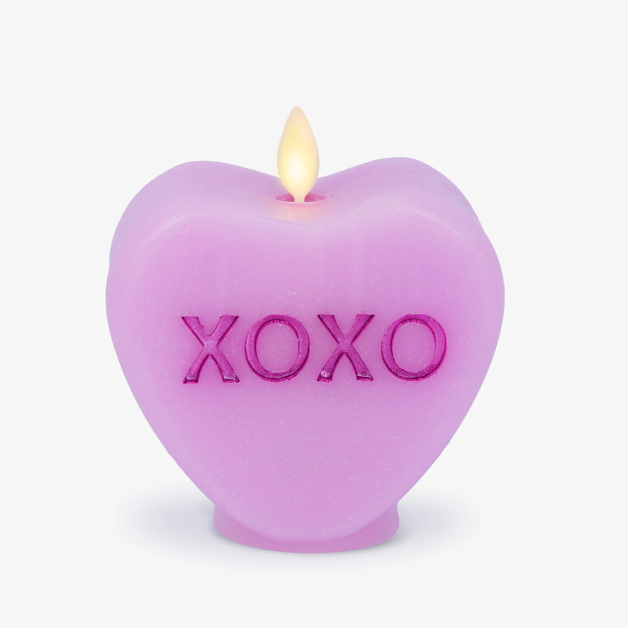 Pastel Orchid Flameless Candle Candy Heart "XOXO" - Image 7