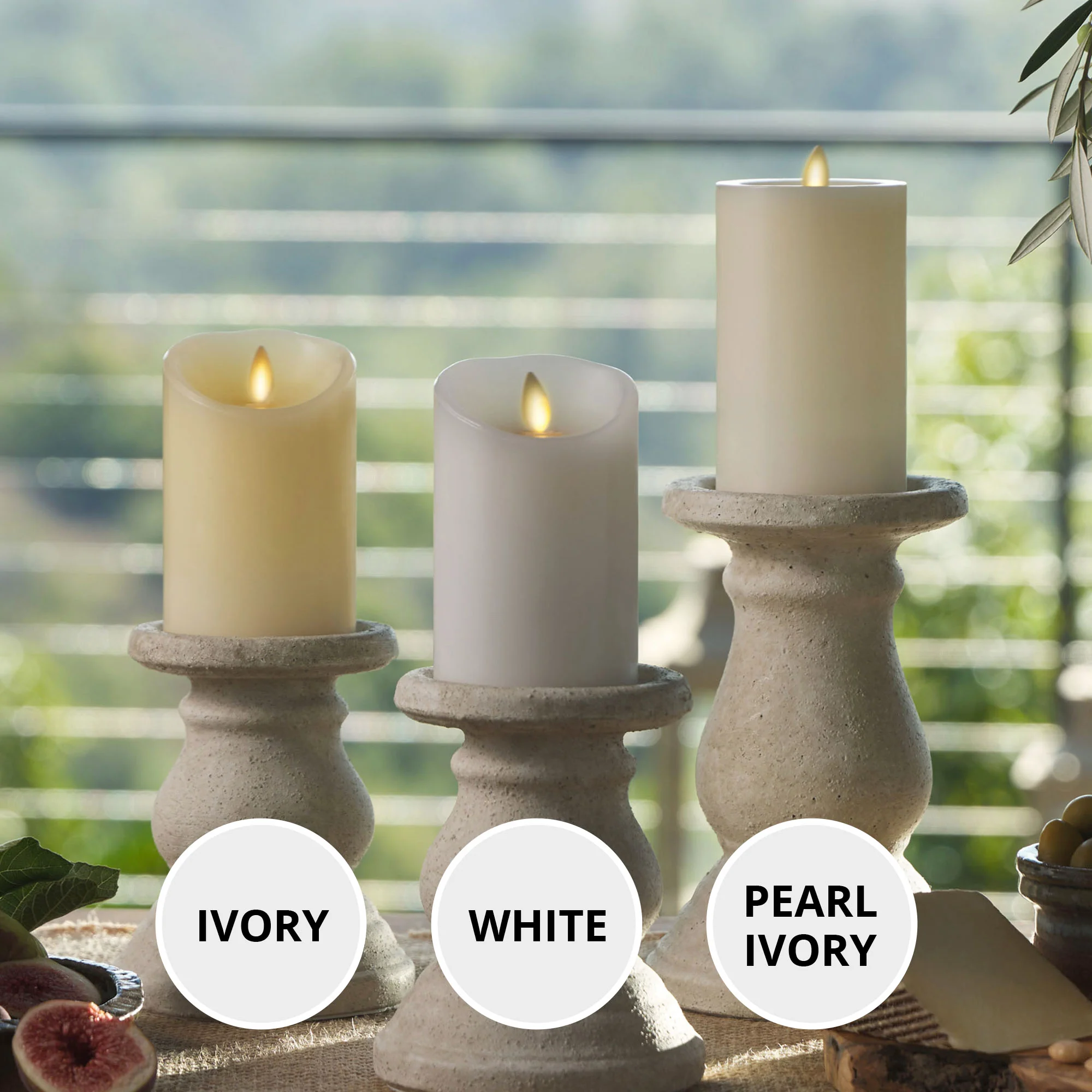Pearl Ivory Flameless Candle Pillar - Recessed Top - Image 6