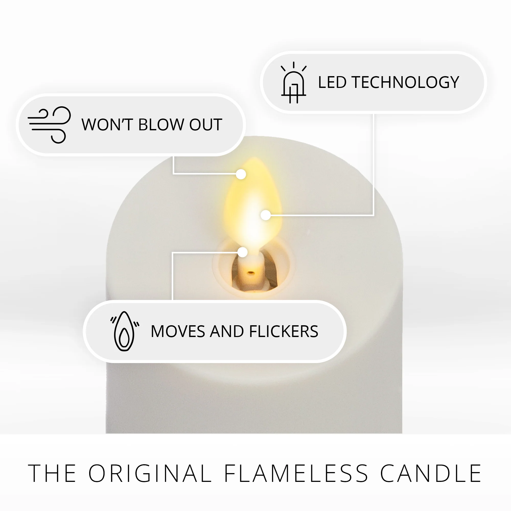 Pearl Ivory Outdoor Flameless Candle Votive - Flat Top - Image 7