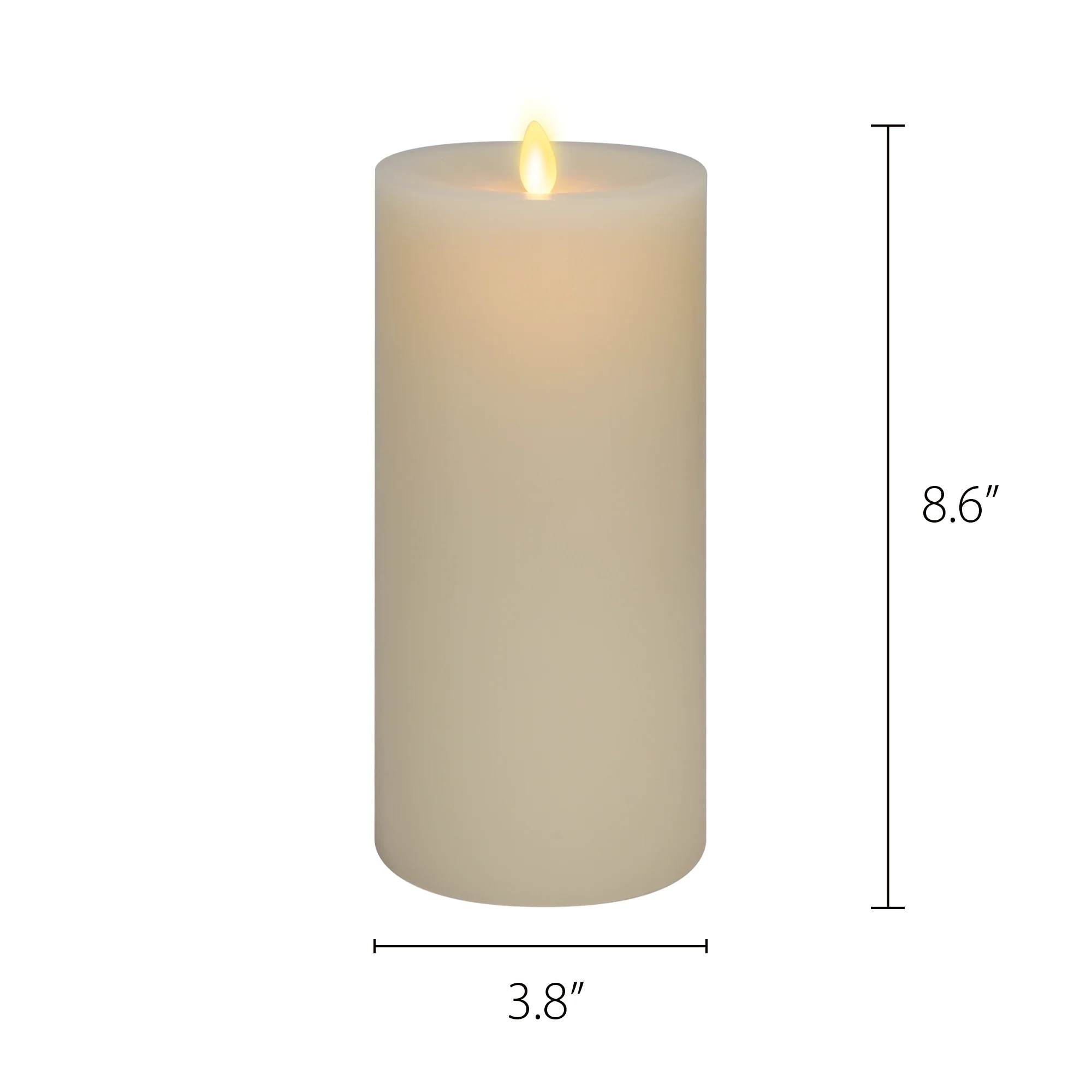 Wick To Flame Pearl Ivory Flameless Candle Pillar - Recessed Top - Image 12