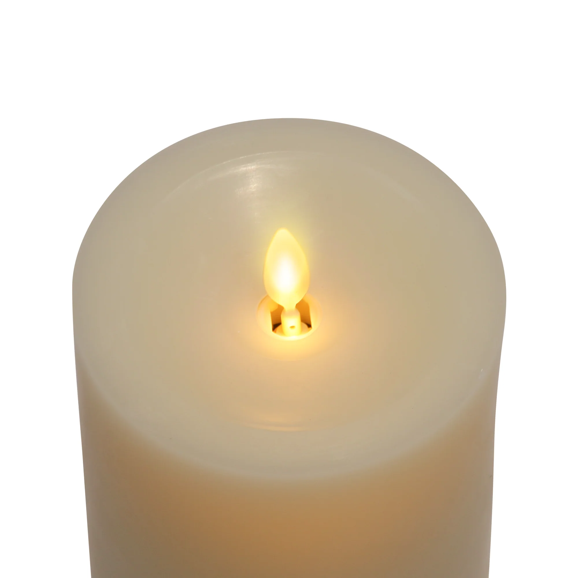Wick To Flame Pearl Ivory Flameless Candle Pillar - Recessed Top - Image 7