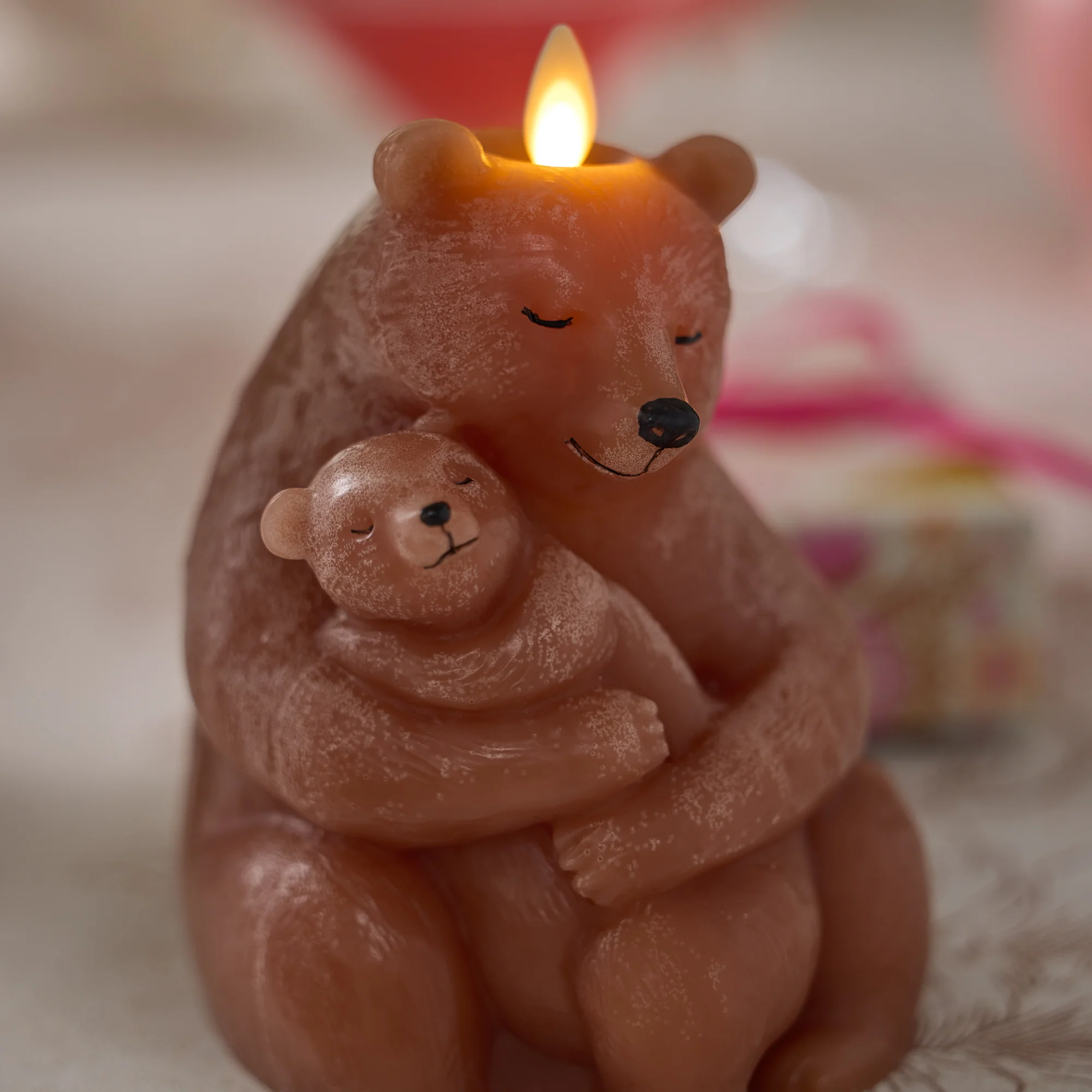 Pecan Brown Mama Bear Flameless Candle - Image 2