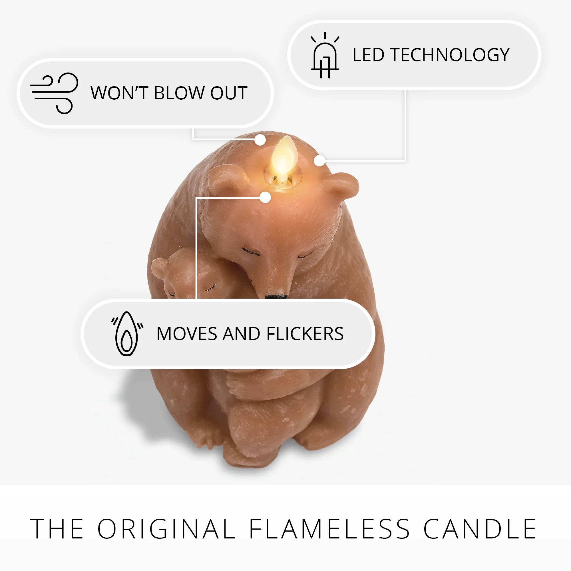 Pecan Brown Mama Bear Flameless Candle - Image 6