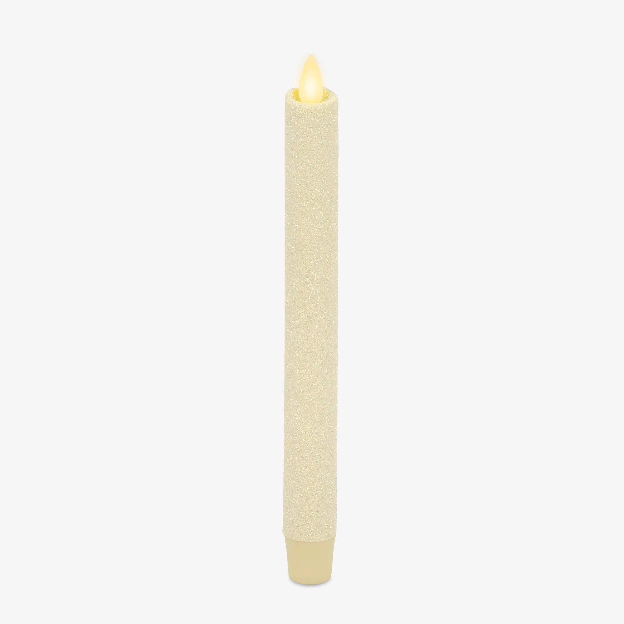 Radiant Ivory Glitter Flameless Candle Taper - Image 8