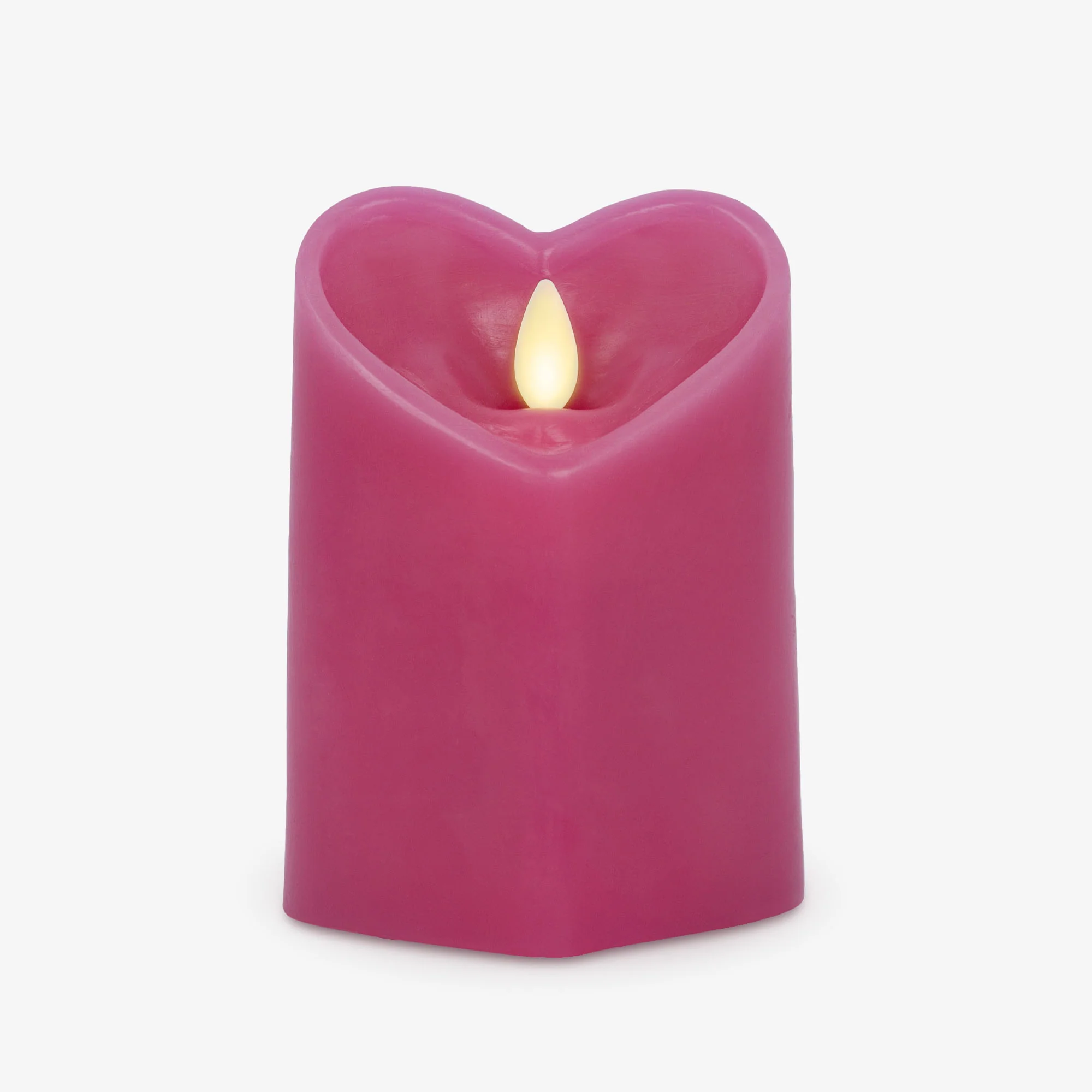 Raspberry Sorbet Flameless Candle Heart Pillar - Image 10