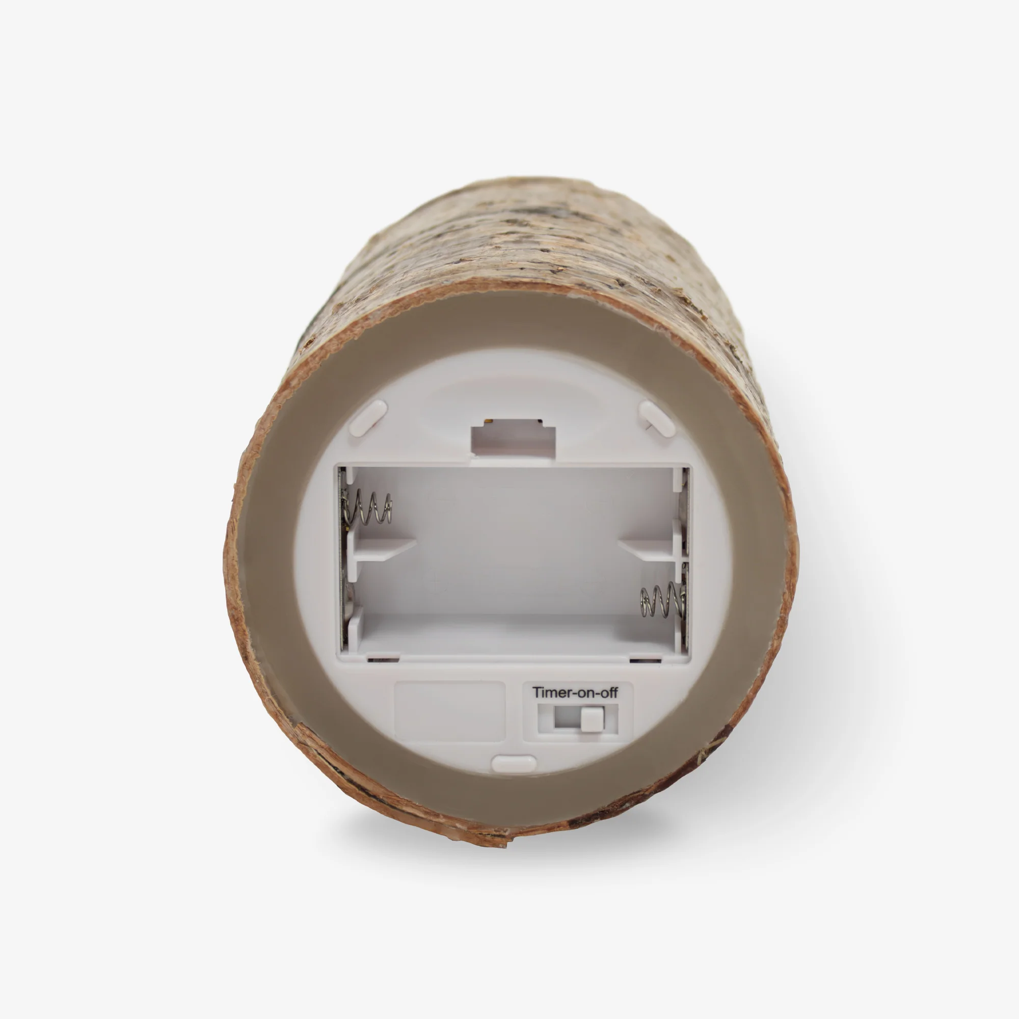Real Birch Wood Flameless Candle Pillar - Recessed Top - 3.5" Width - Image 10
