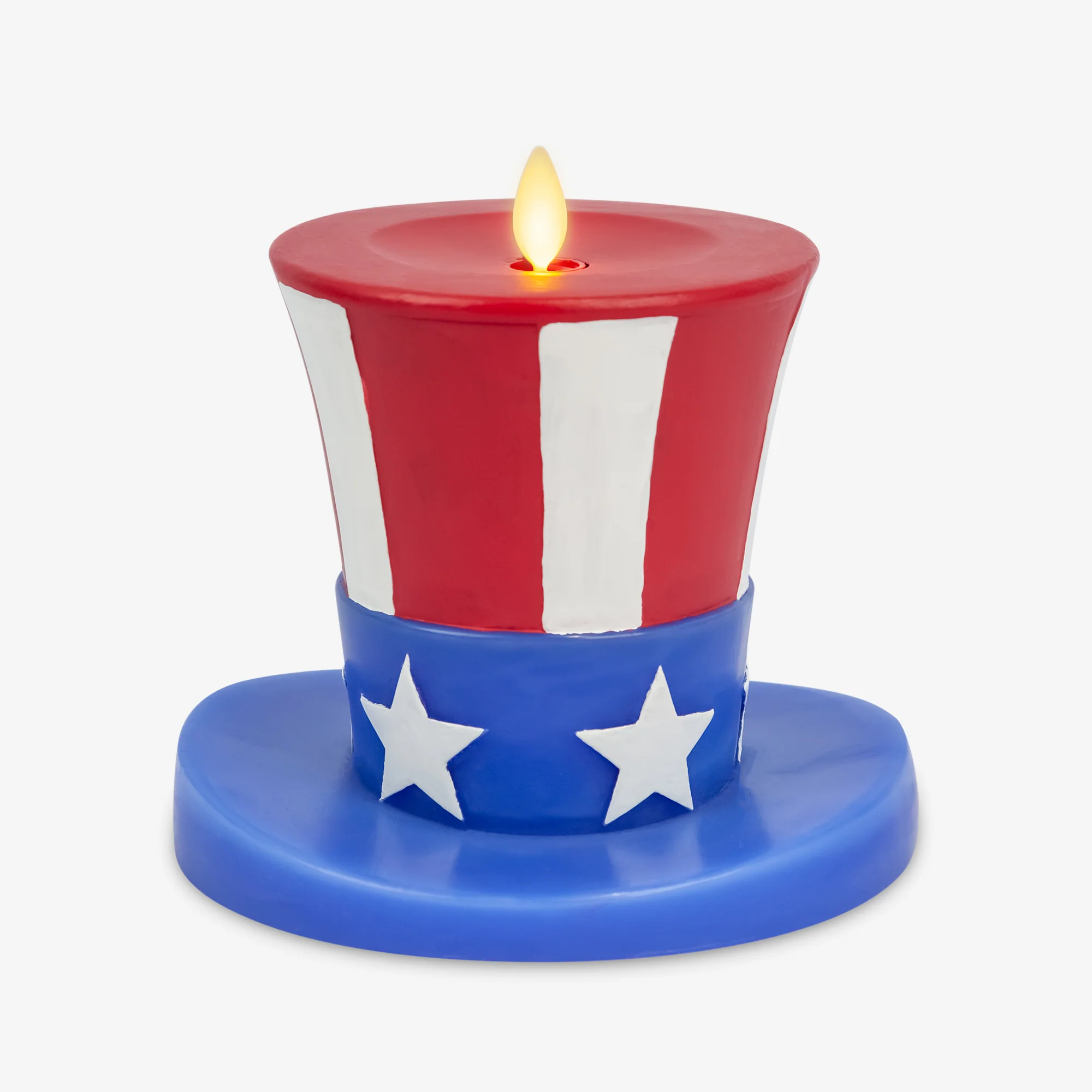 Red, White & Blue Flameless Candle Patriotic Hat - Image 8