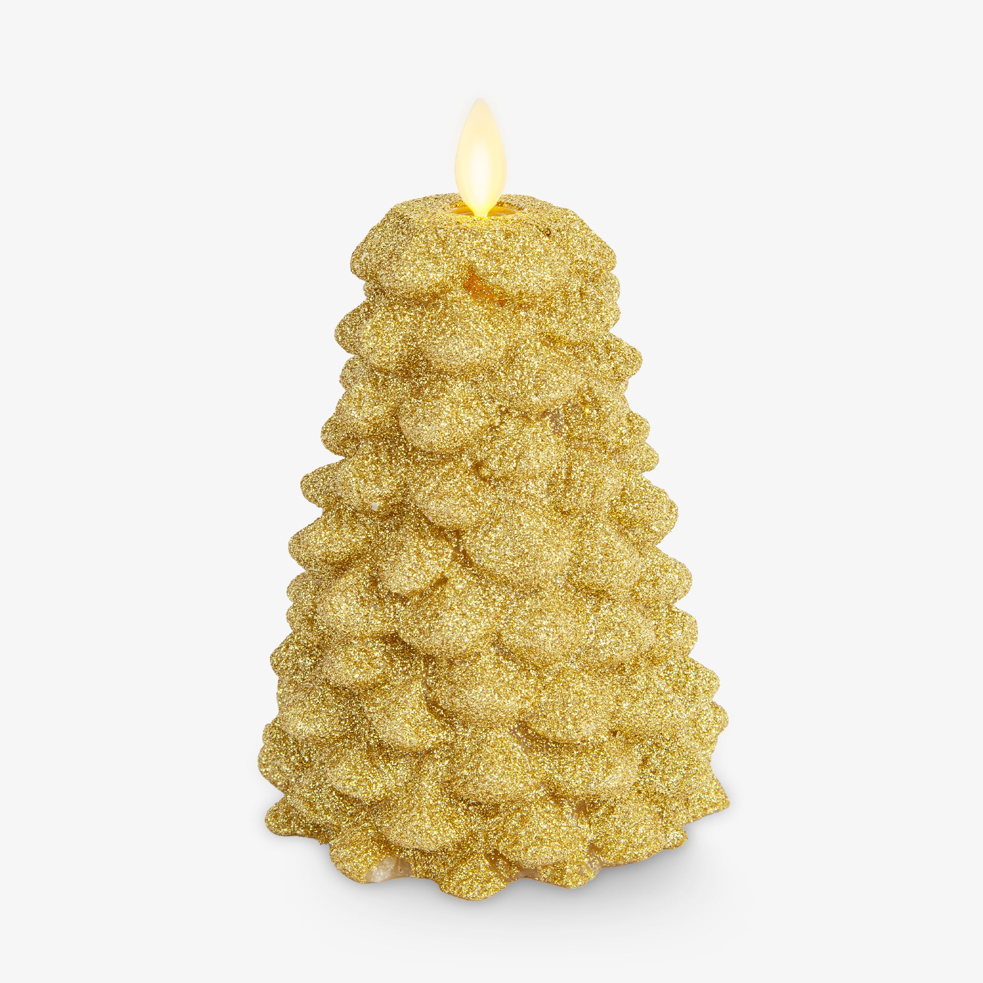 Rich Gold Glitter Flameless Candle North Tree - Image 10