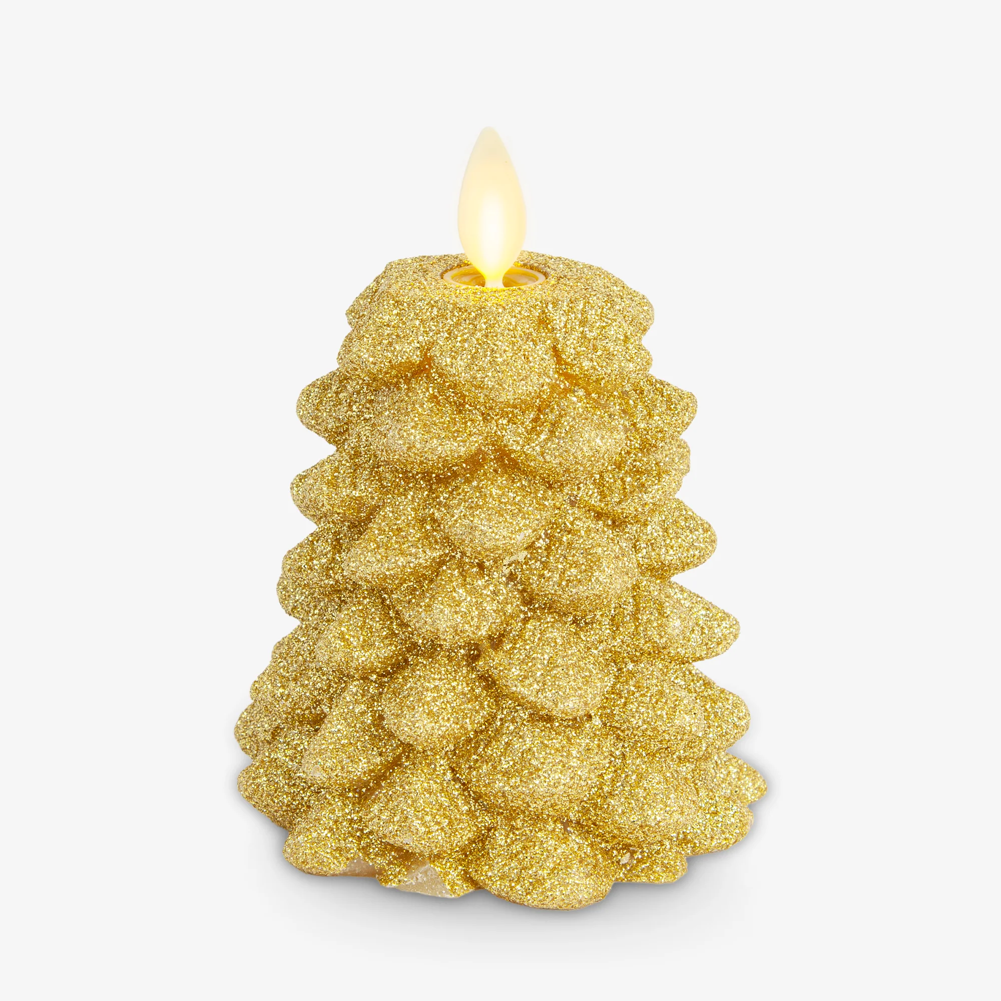Rich Gold Glitter Flameless Candle North Tree - Image 9