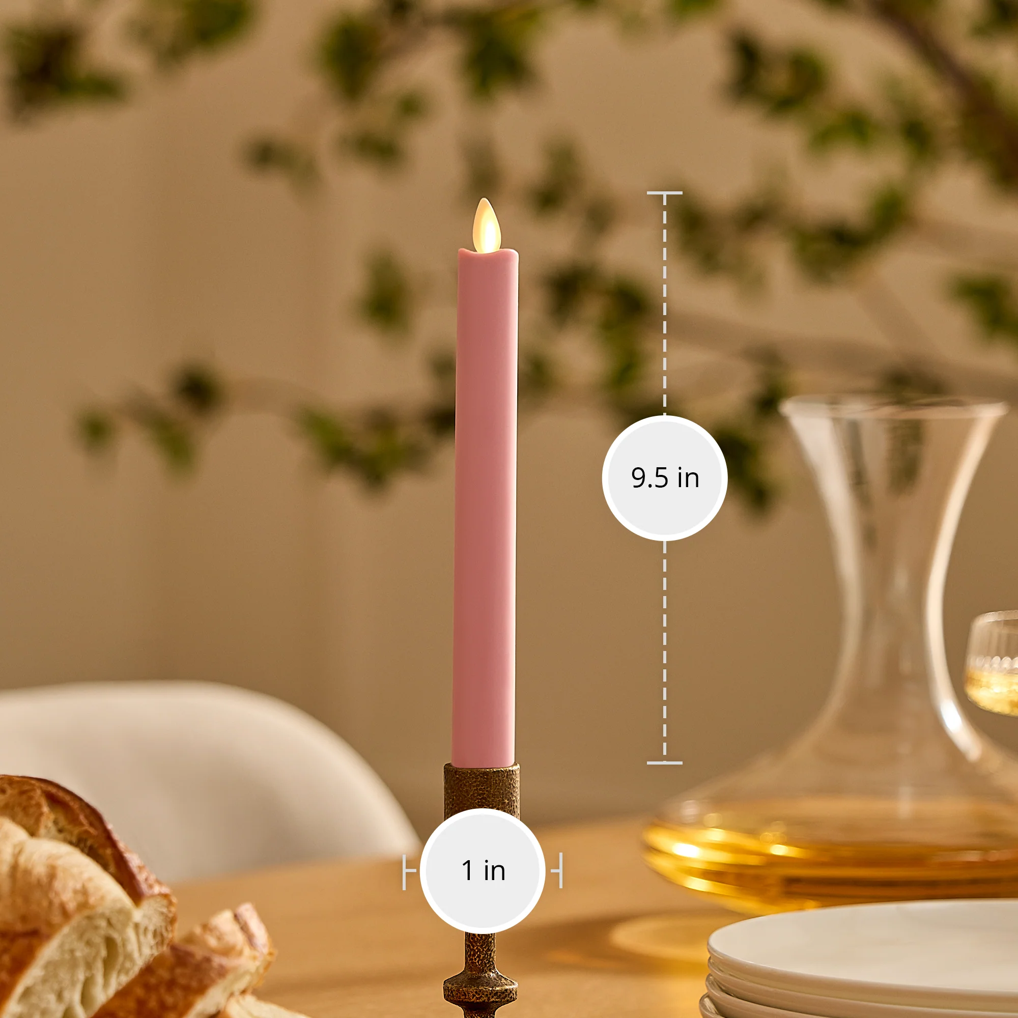 Saga Rose Flameless Candle Taper - Image 5