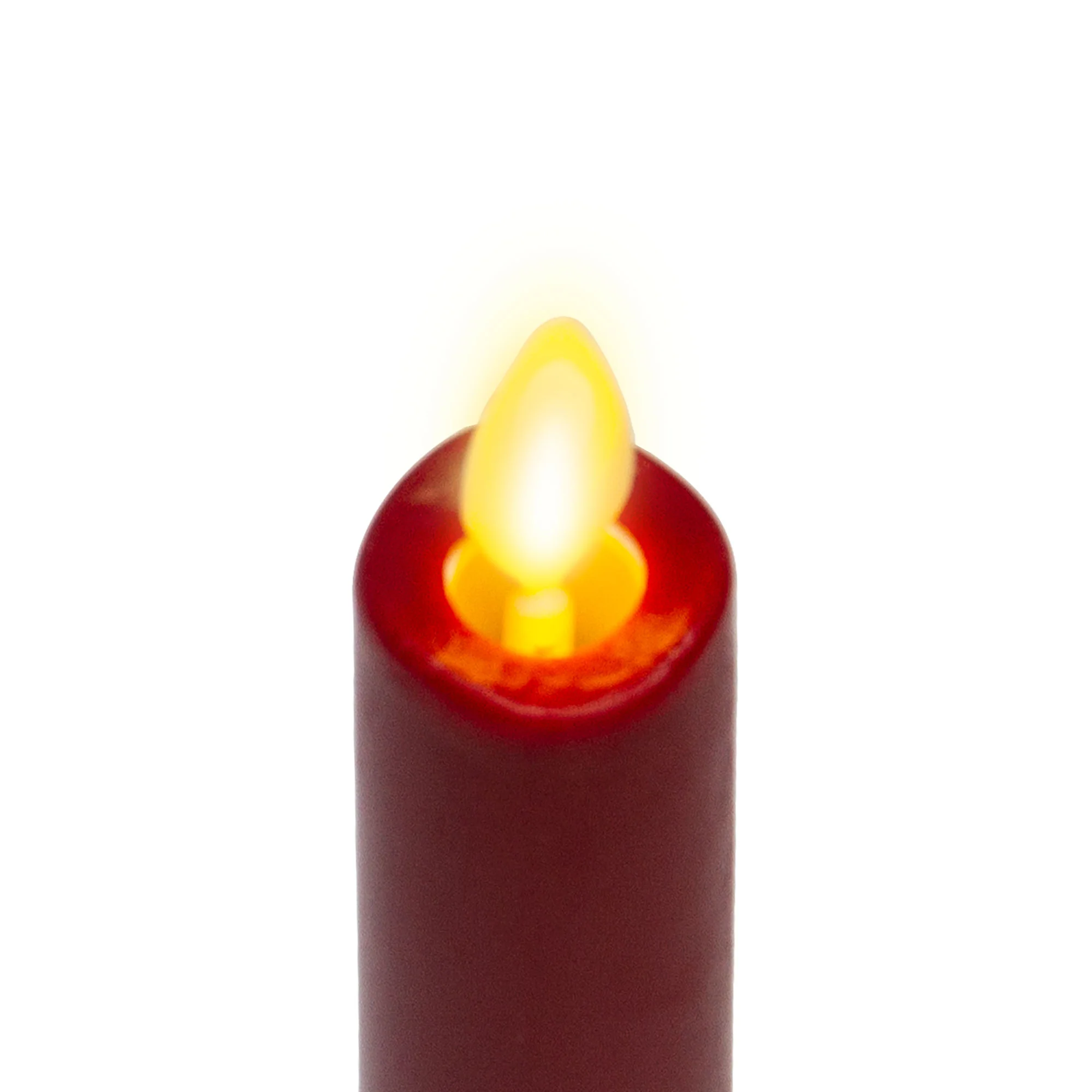 Burgundy Flameless Candle Tapers - Melted Top - 9.5" Height - Set of 2 - Image 5