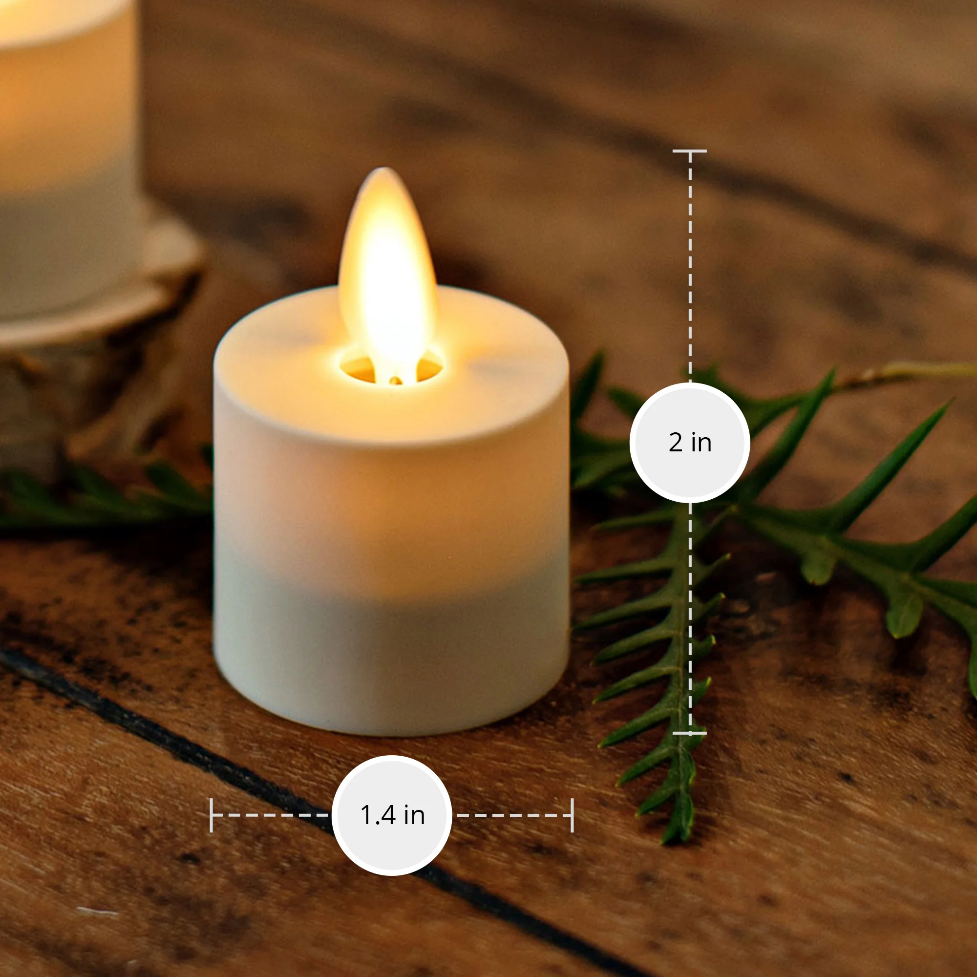 Pearl Ivory Flameless Candle Tealights - Flat Top - Set of 2 - Image 5