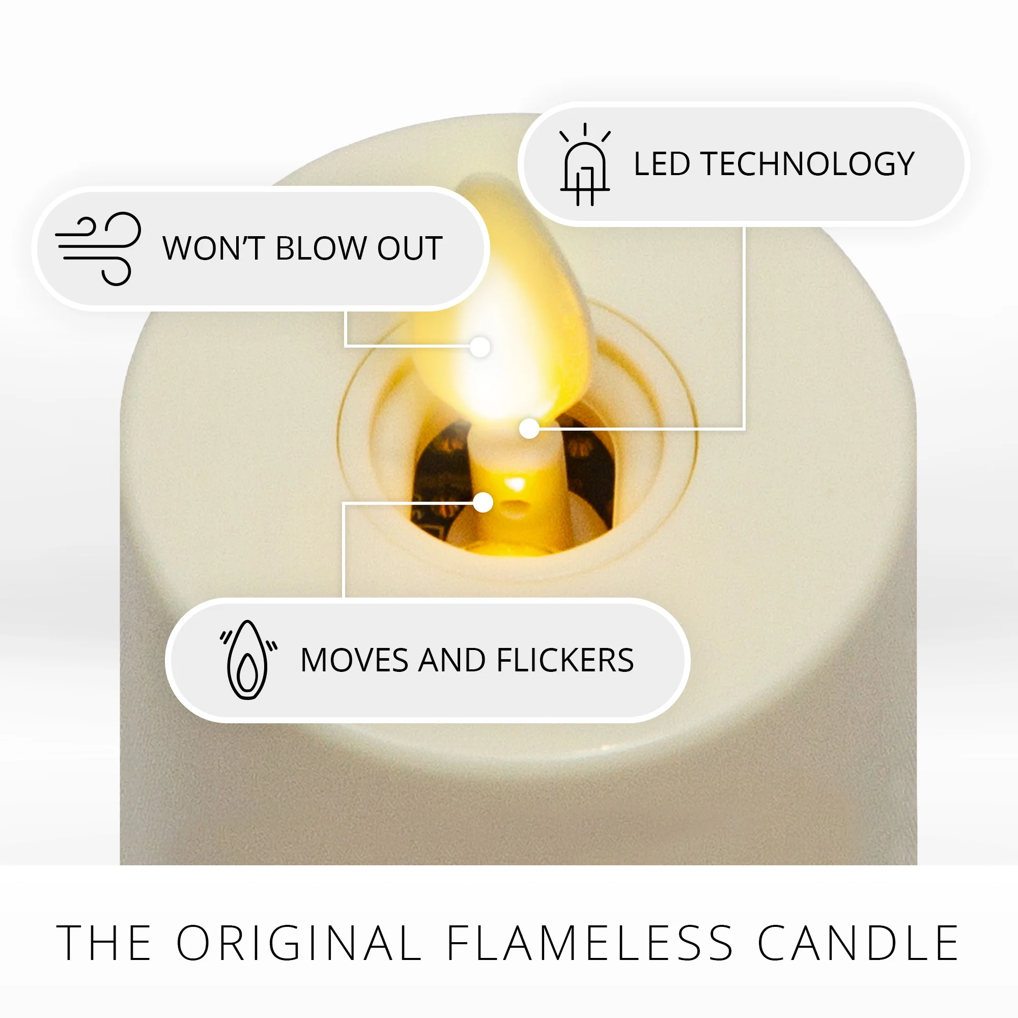Pearl Ivory Flameless Candle Tealights - Flat Top - Set of 2 - Image 6