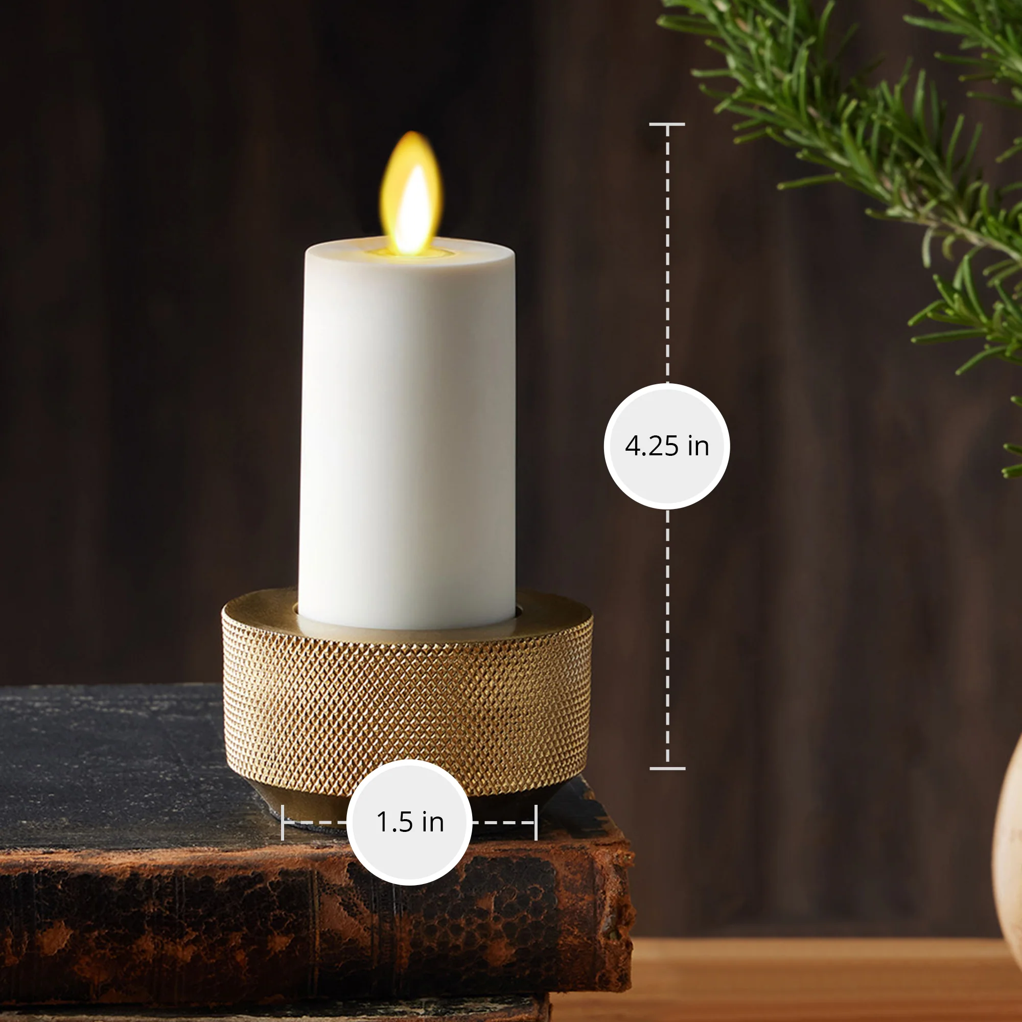 Pearl Ivory Flameless Candle Votive - Flat Top - Set of 2 - Image 4