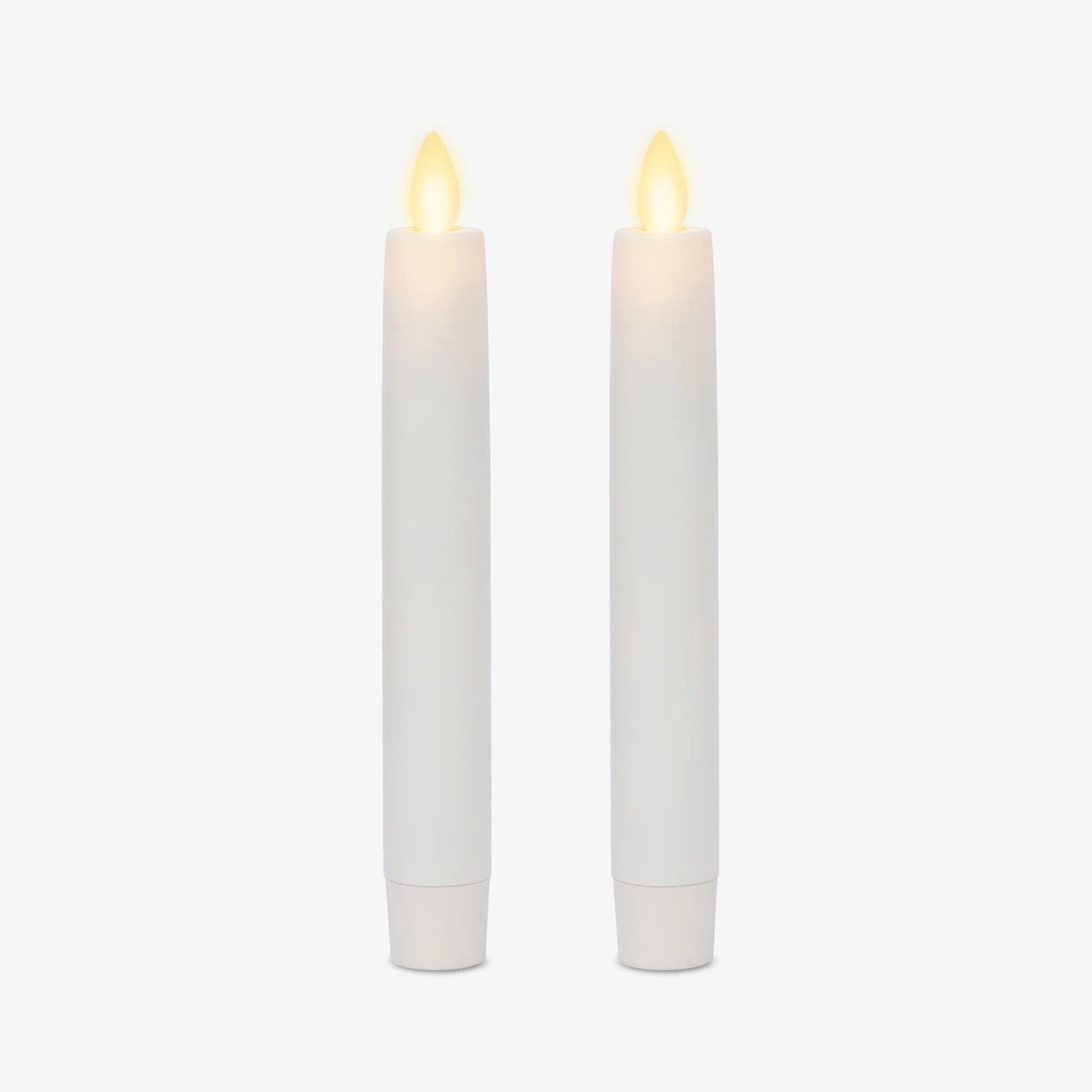 White Flameless Candle Tapers - Flat Top - 6.75" Height - Set of 2 - Image 5