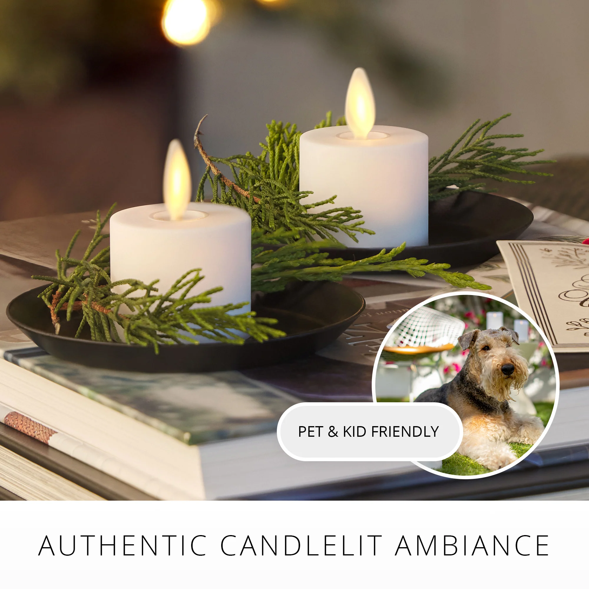 White Flameless Candle Tealights - Flat Top - Set of 2 - Image 5