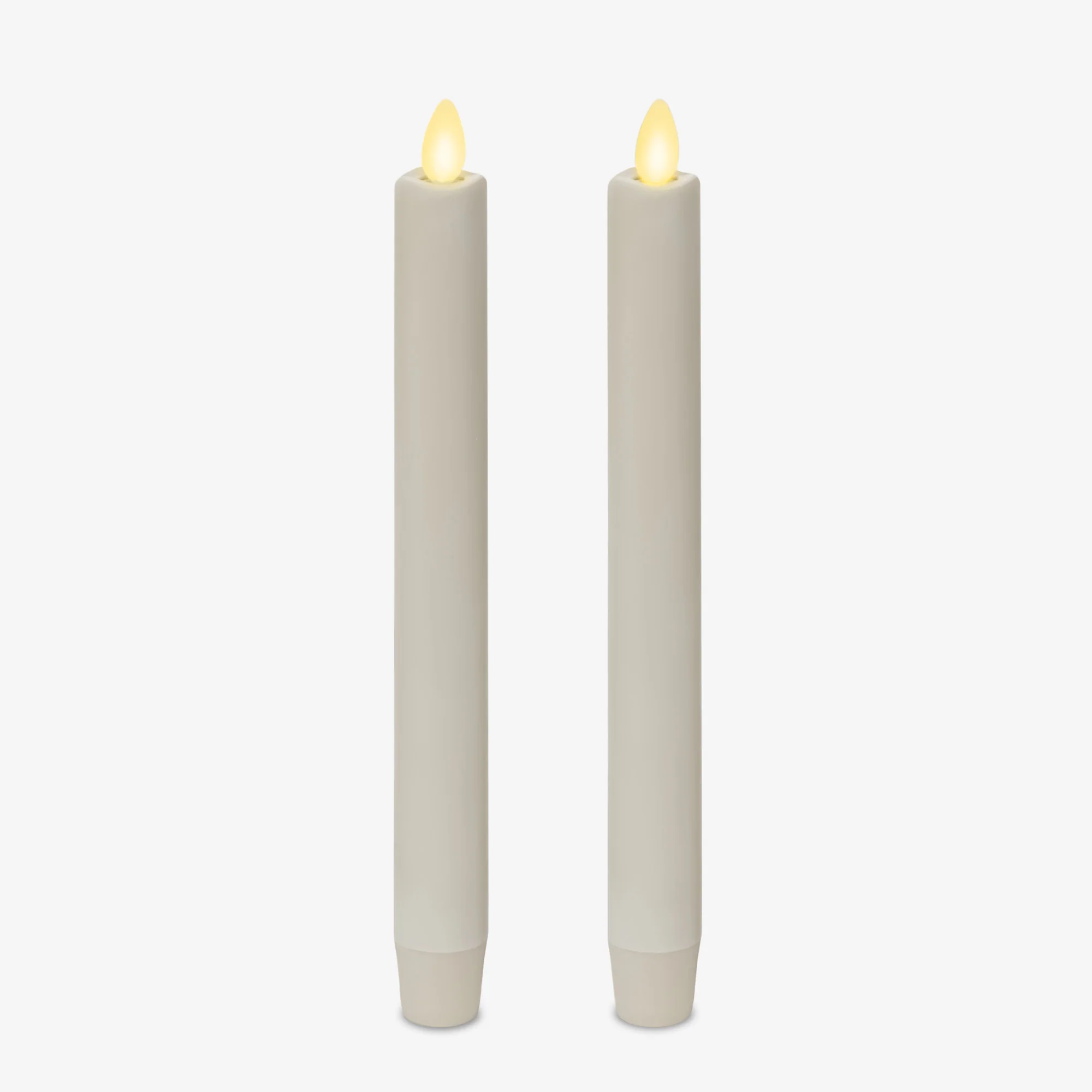 White Flameless Candle Tapers - Melted Top - 9.5" Height - Set of 2 - Image 8