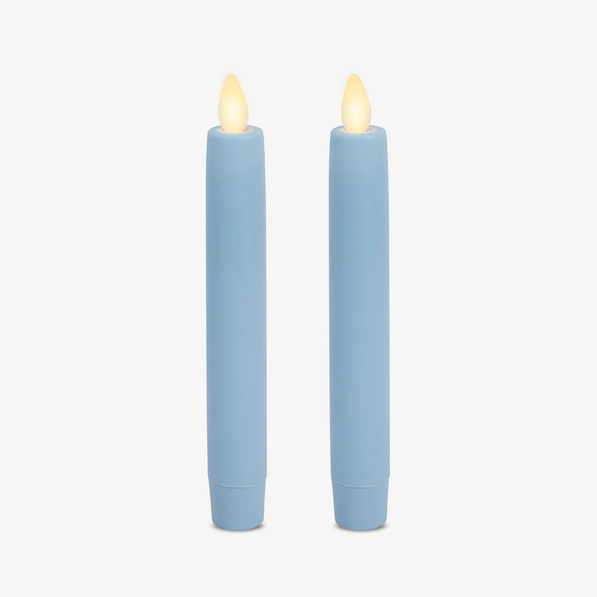 Airy Blue Flameless Candle Tapers - Flat Top - 6.75" Height - Set of 2 - Image 6